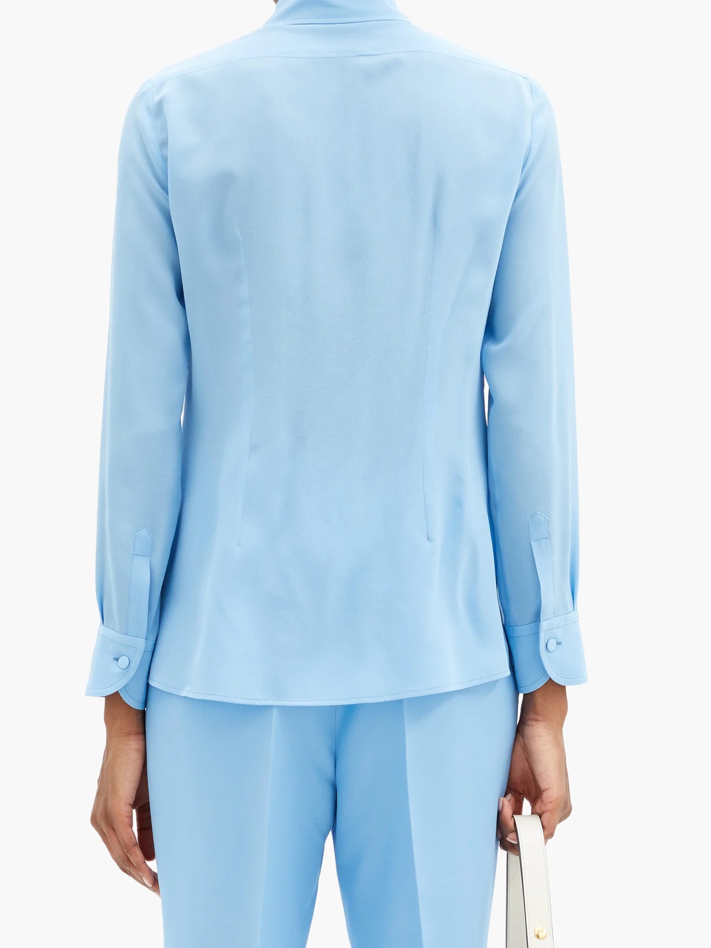 Matte silk-crepe blouse - 5