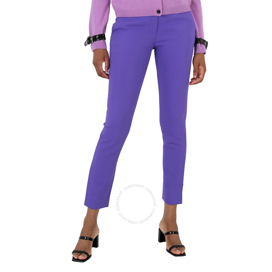 Moschino Ladies Purple High-Waisted Tailored Trousers - 3