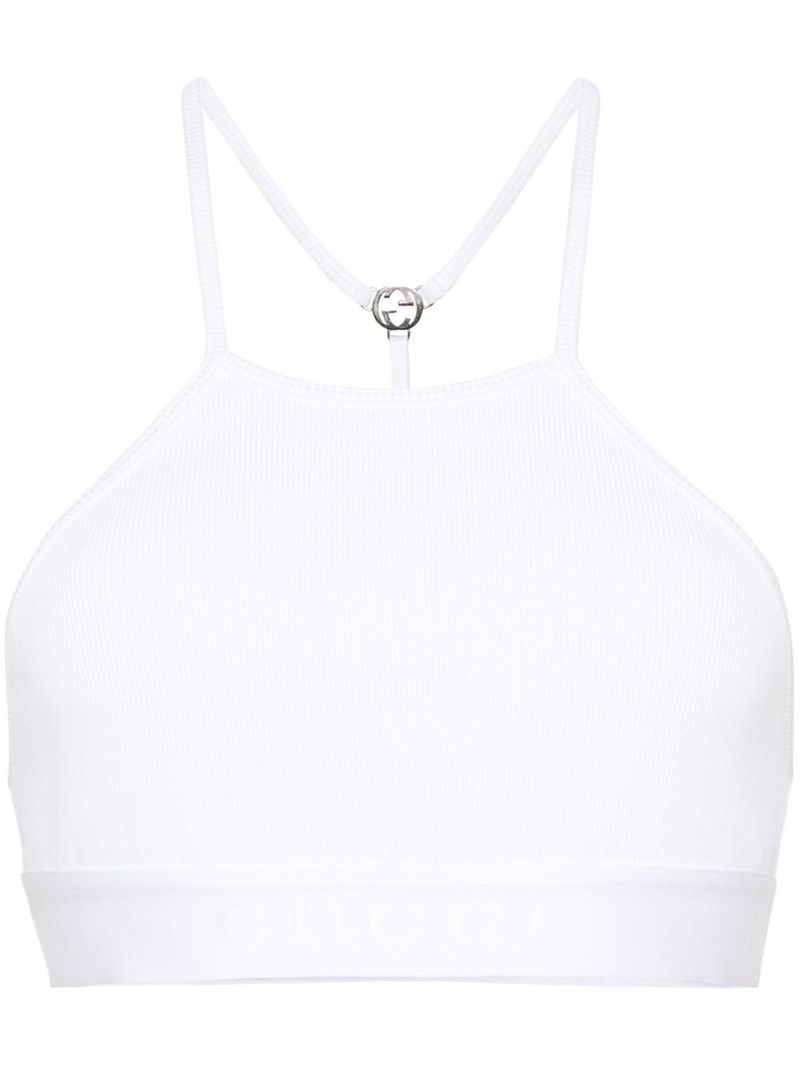 Interlocking G ribbed cropped top 1