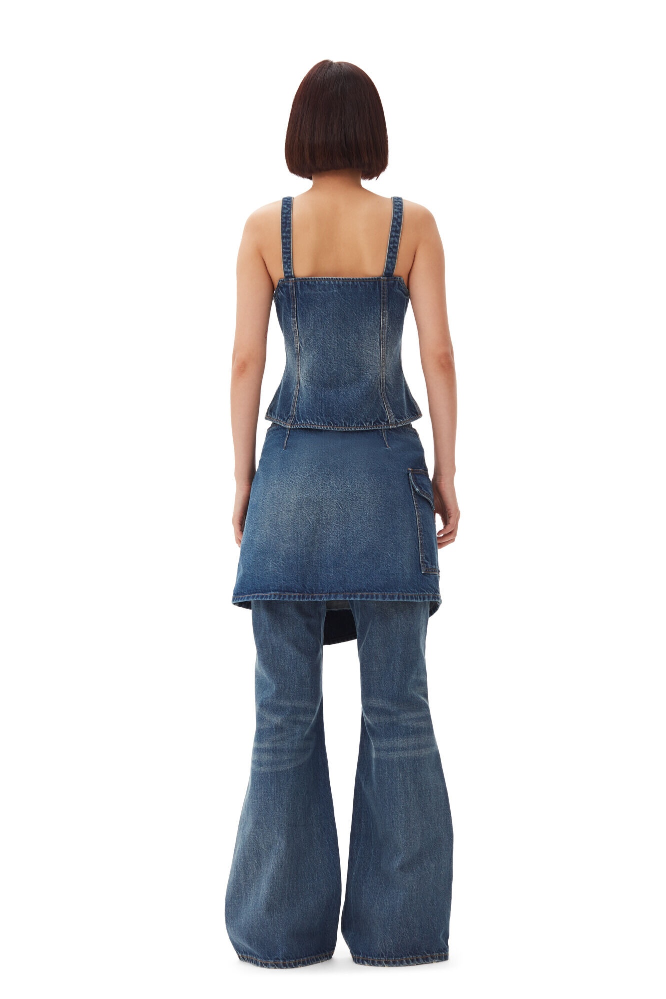 DARK BLUE HEAVY WASHED DENIM TOP - 5