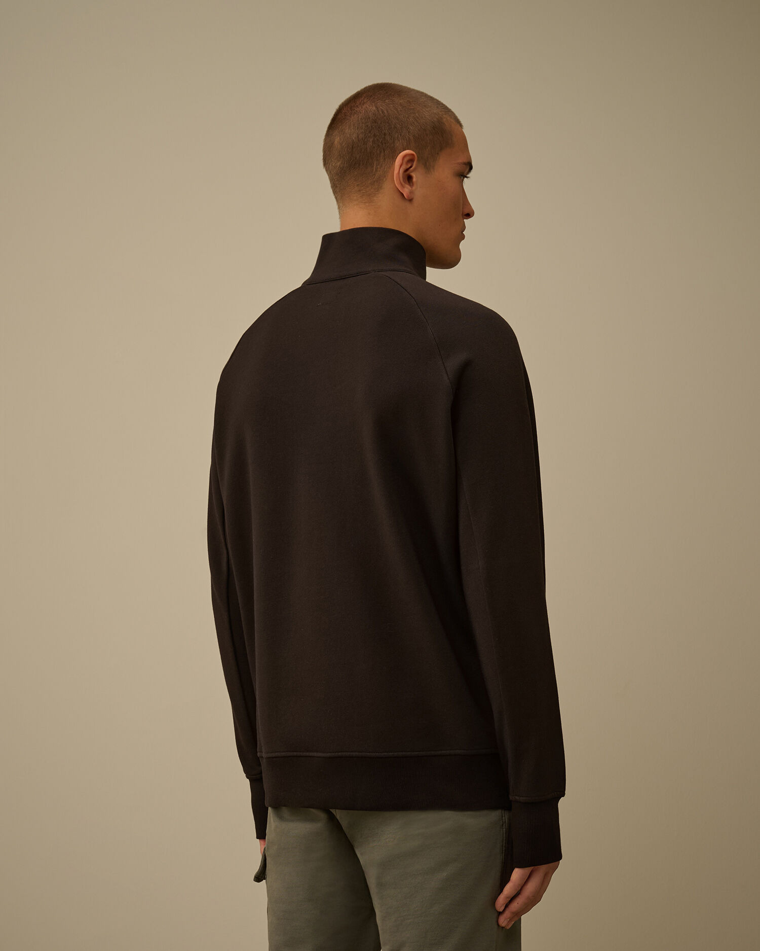 Diagonal Raised Fleece Half Zip Sweatshirt - 4