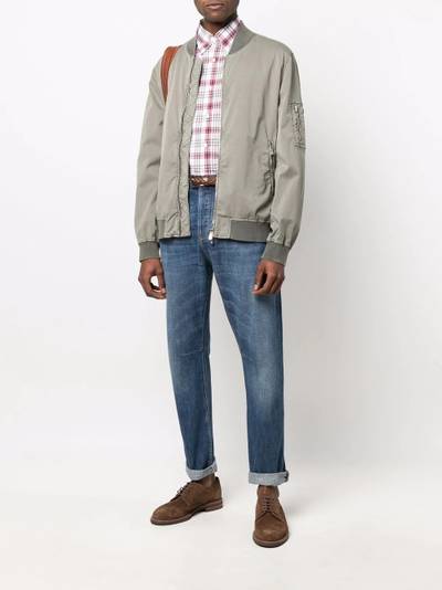 Brunello Cucinelli plaid-check long-sleeve shirt outlook