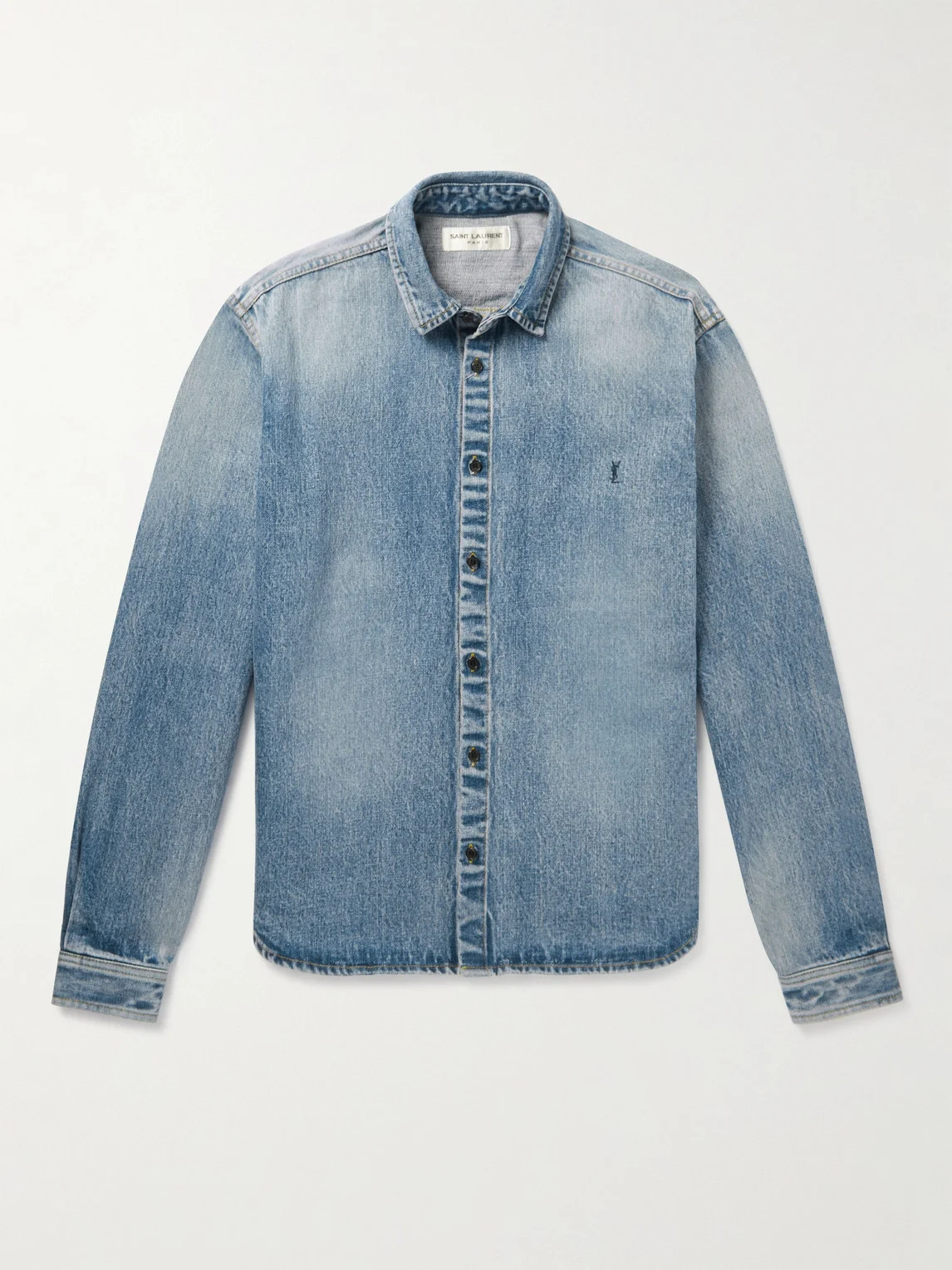 Logo-Embroidered Denim Shirt - 1