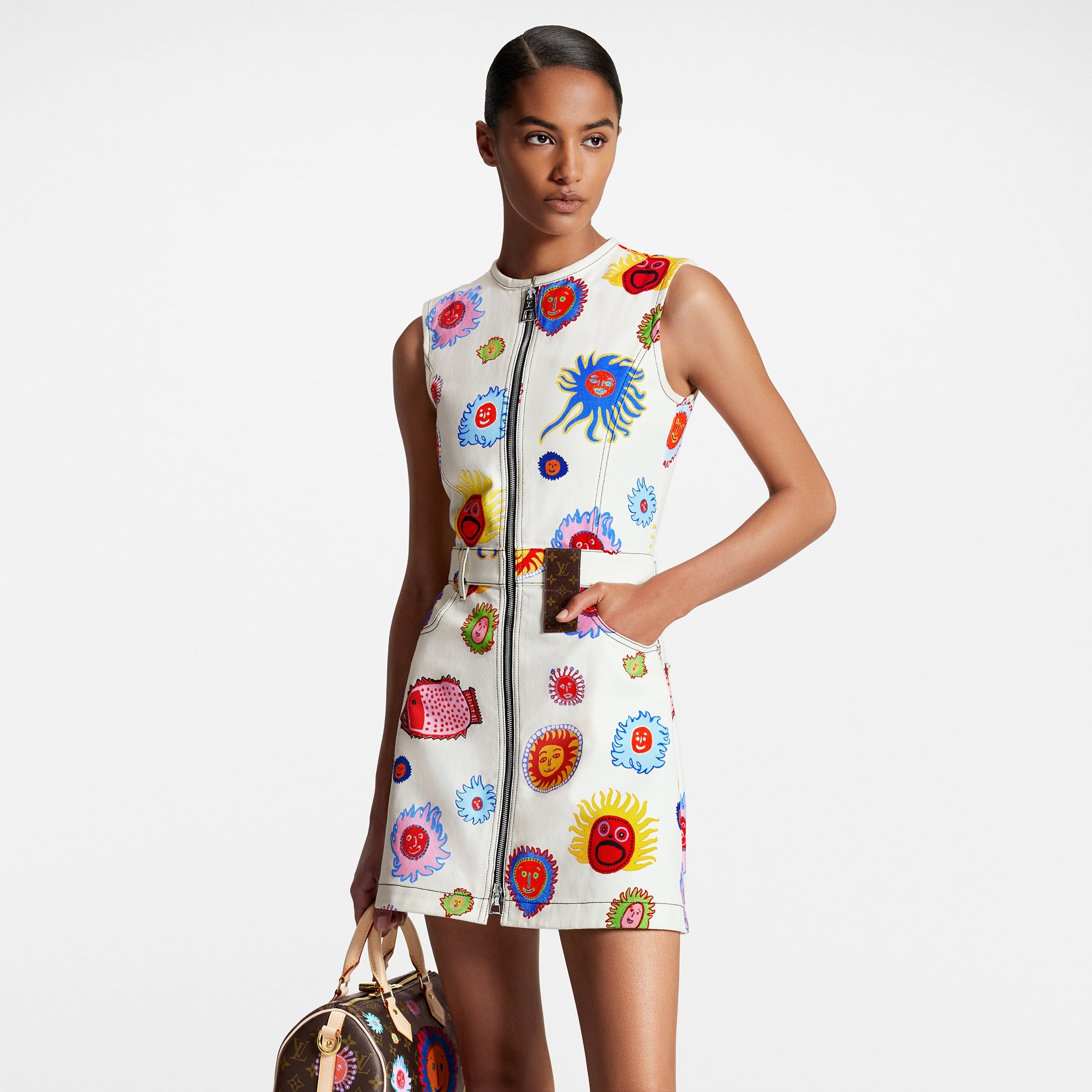 LV x YK Faces Zip-Up Dress - 5