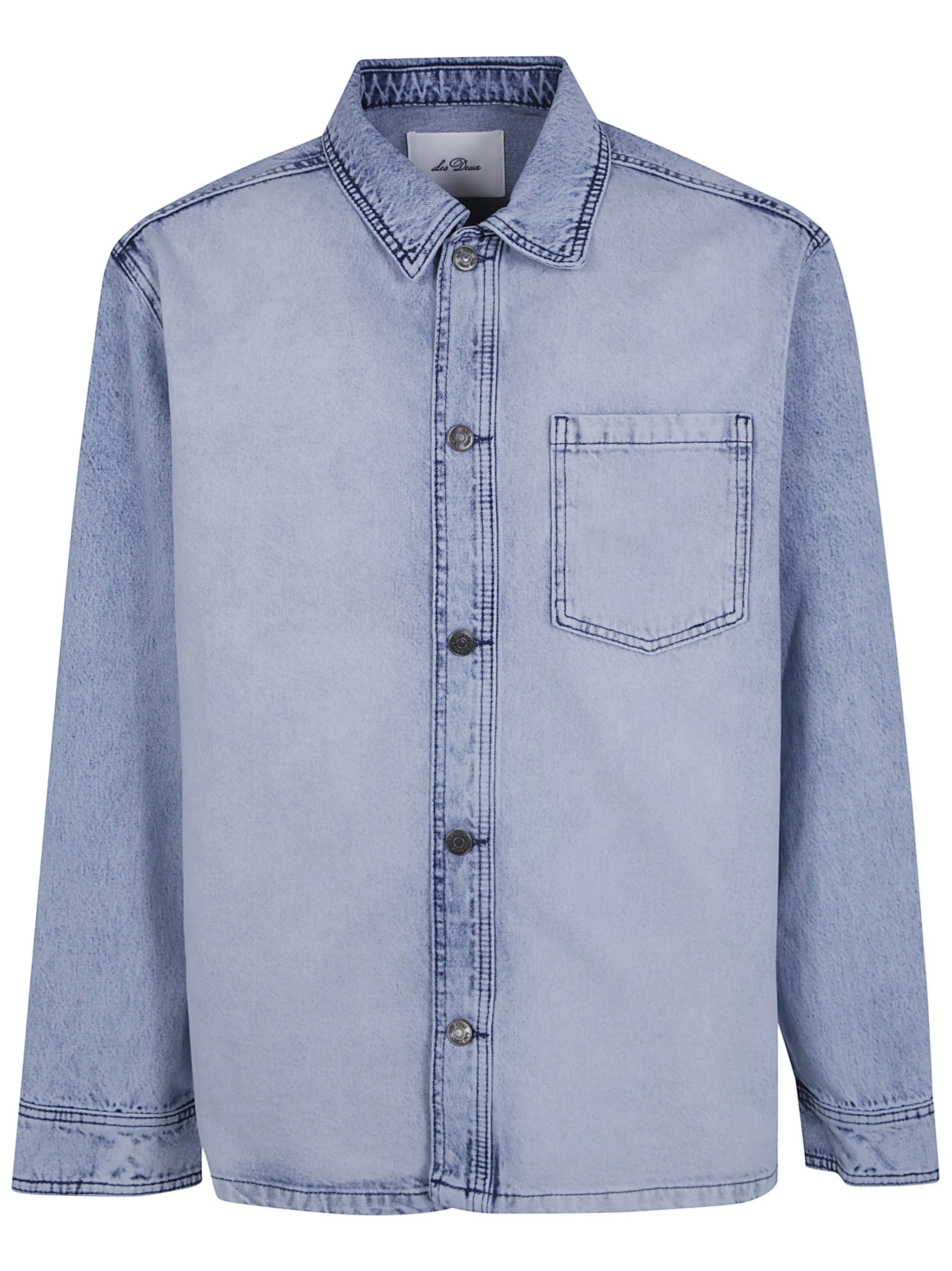 Jacket Bleached Denim Overshirt - 1