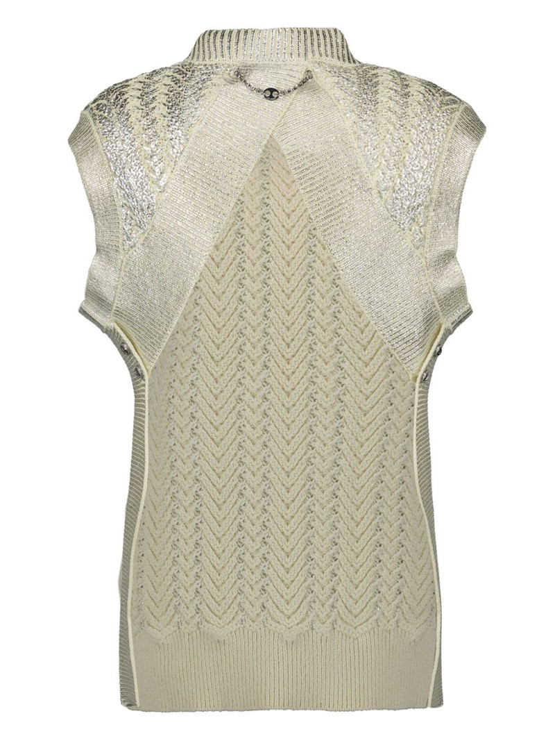 rabanne textured-knit sleeveless top outlook