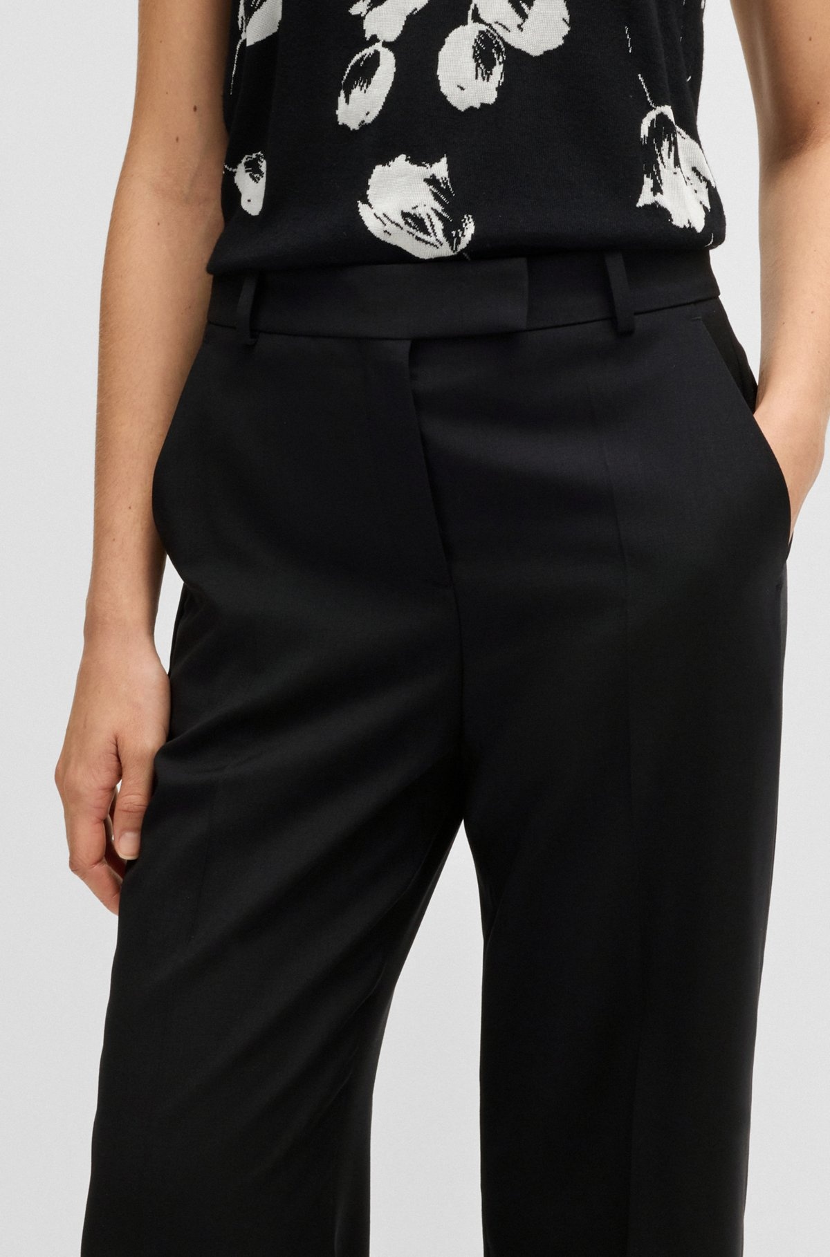 STRAIGHT-LEG TROUSERS IN WOOL - 5