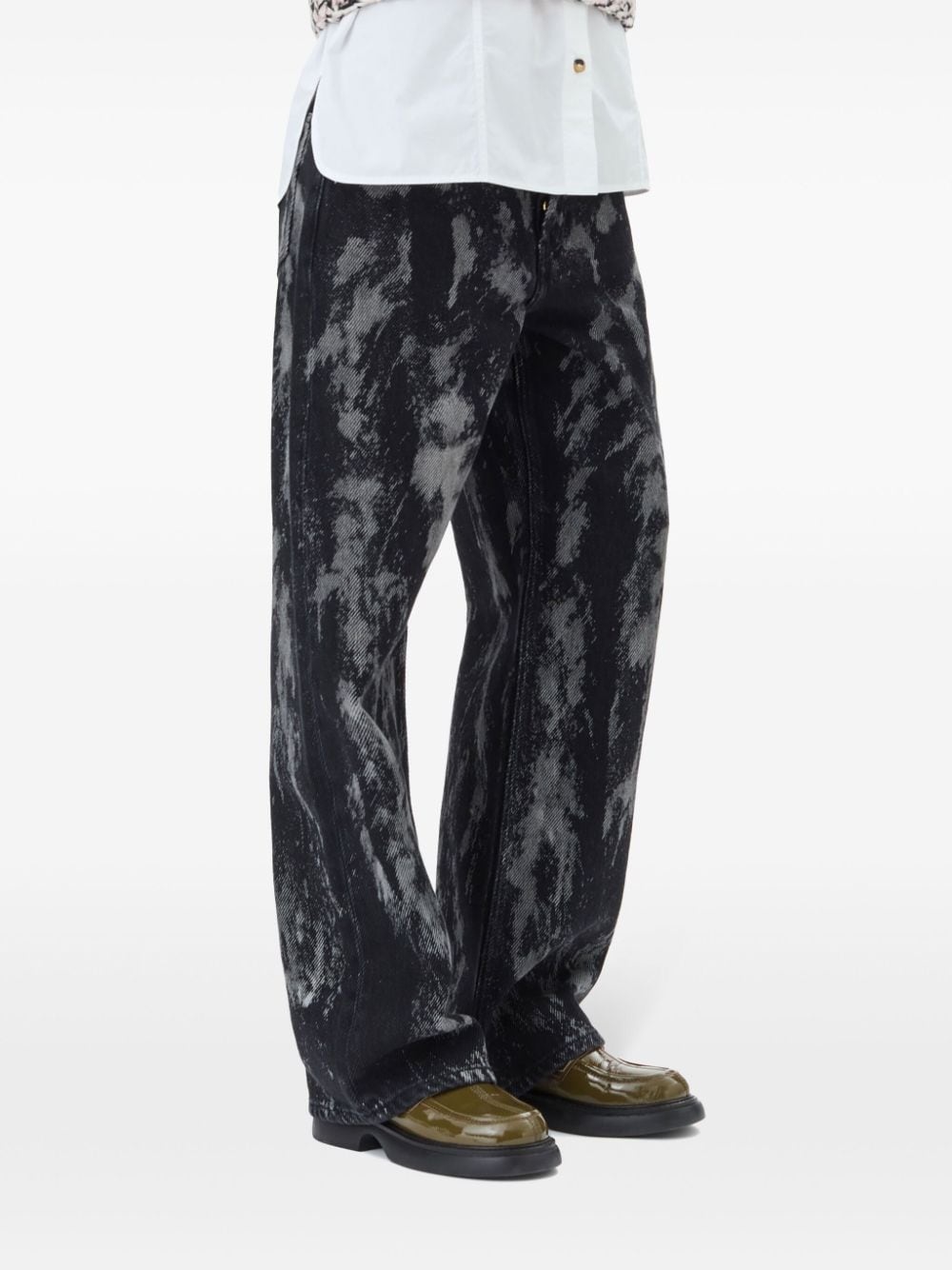 painterly-print palazzo trousers - 5