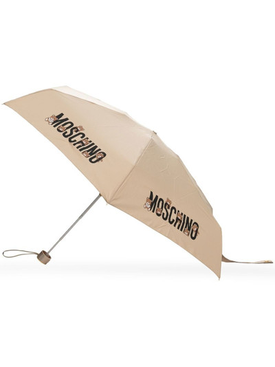 Moschino Supermind logo-print umbrella outlook