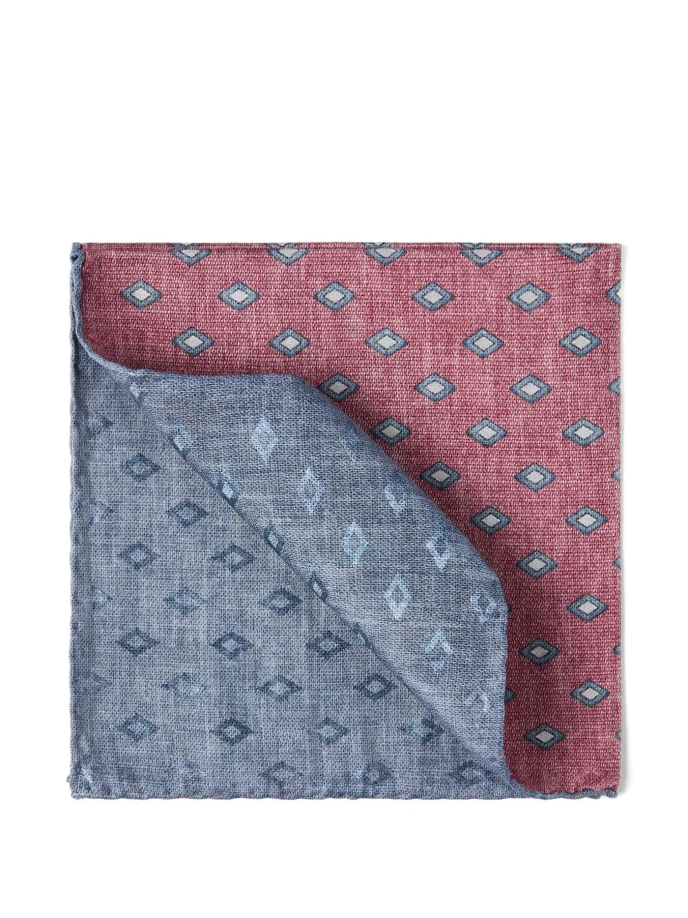 diamond-print silk pocket square - 1