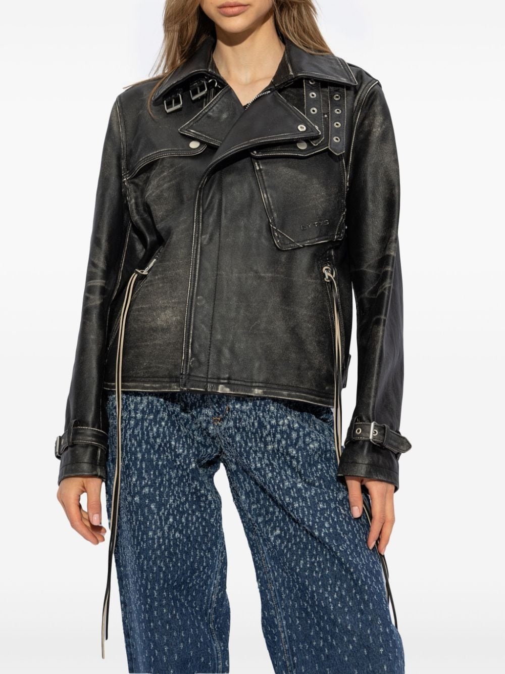 Achilles leather biker jacket - 3