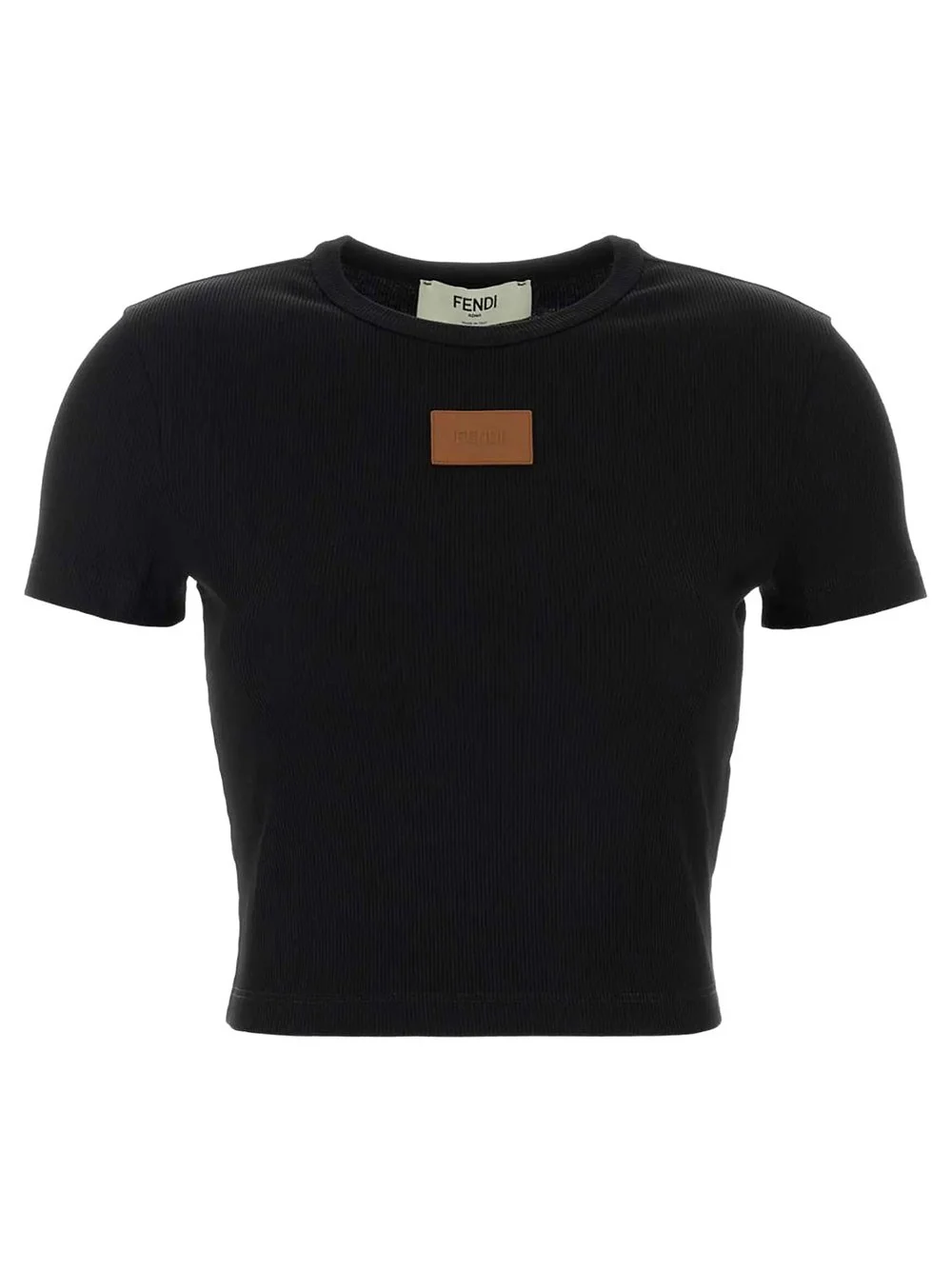 RIBBED LEA TOP WITH LOGO PATCH - 1