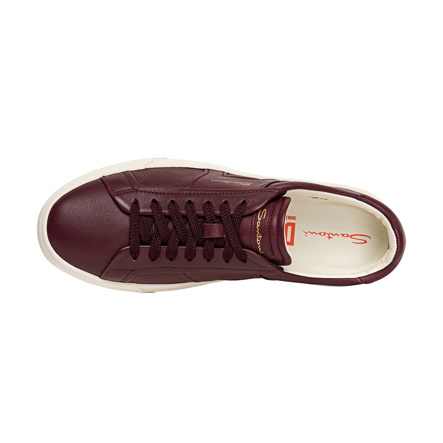 Men’s burgundy leather double buckle sneaker - 4