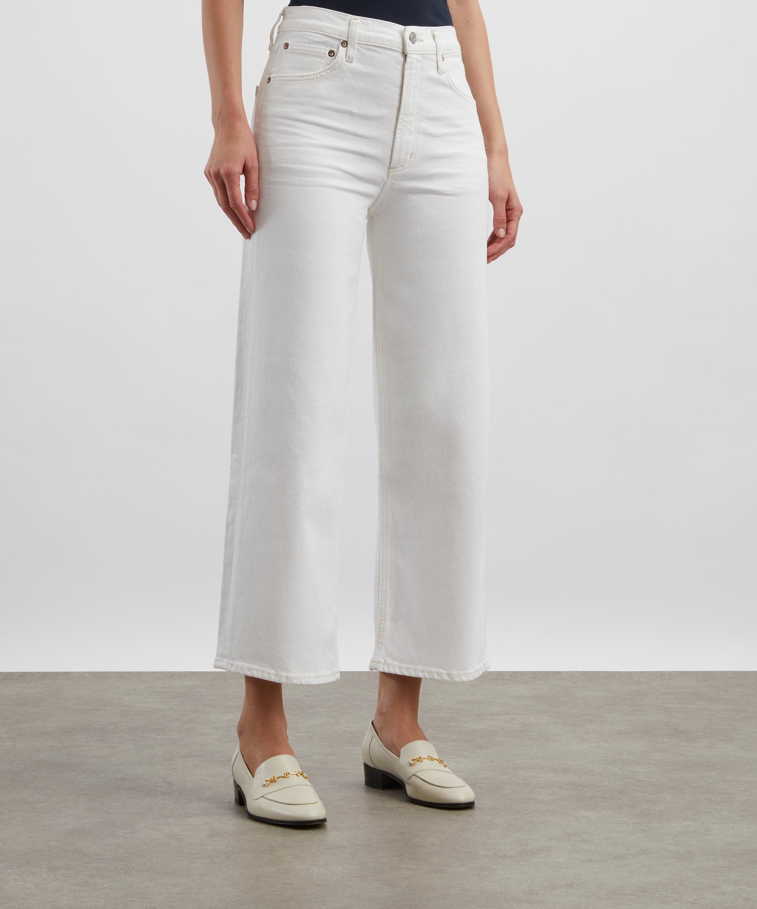 Ren Stretch Cropped Wide-Leg Jeans in White Wash - 3