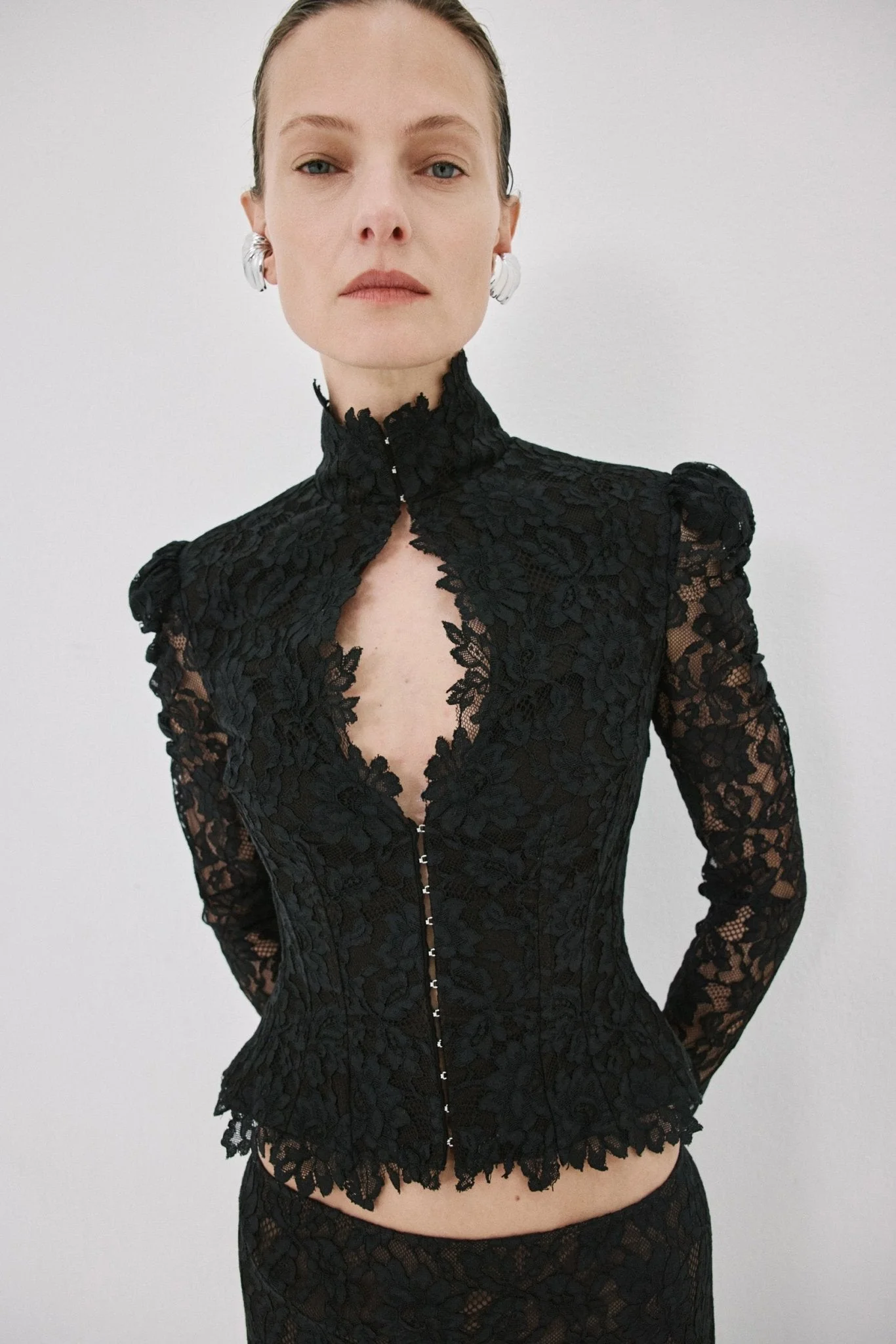VITALIS TOP IN BLACK LACE - 1