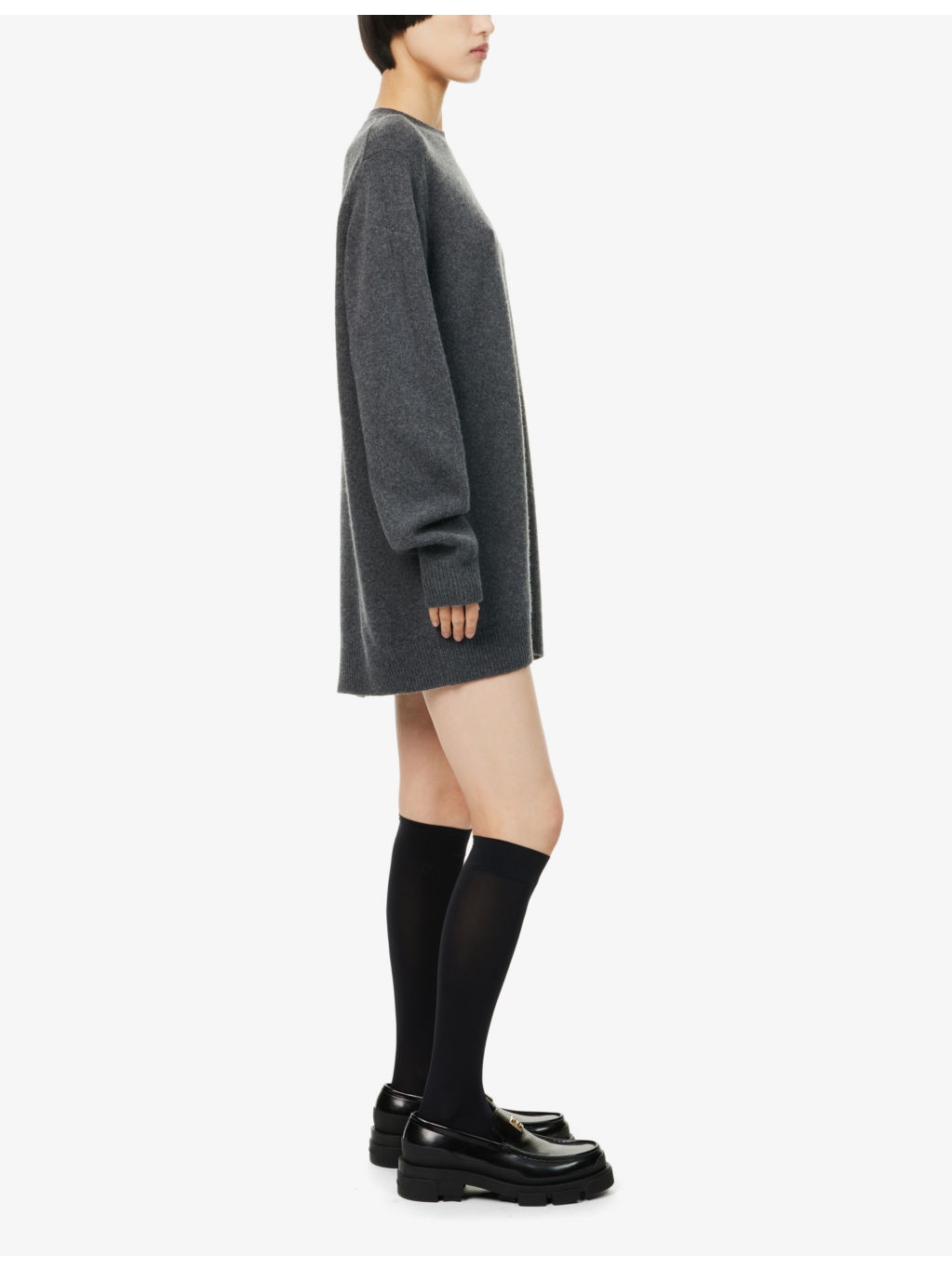 Maxime round-neck long-sleeves knitted mini dress - 3