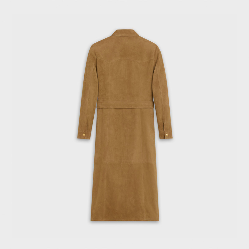 CELINE MIDI SHIRT DRESS IN SUEDE outlook
