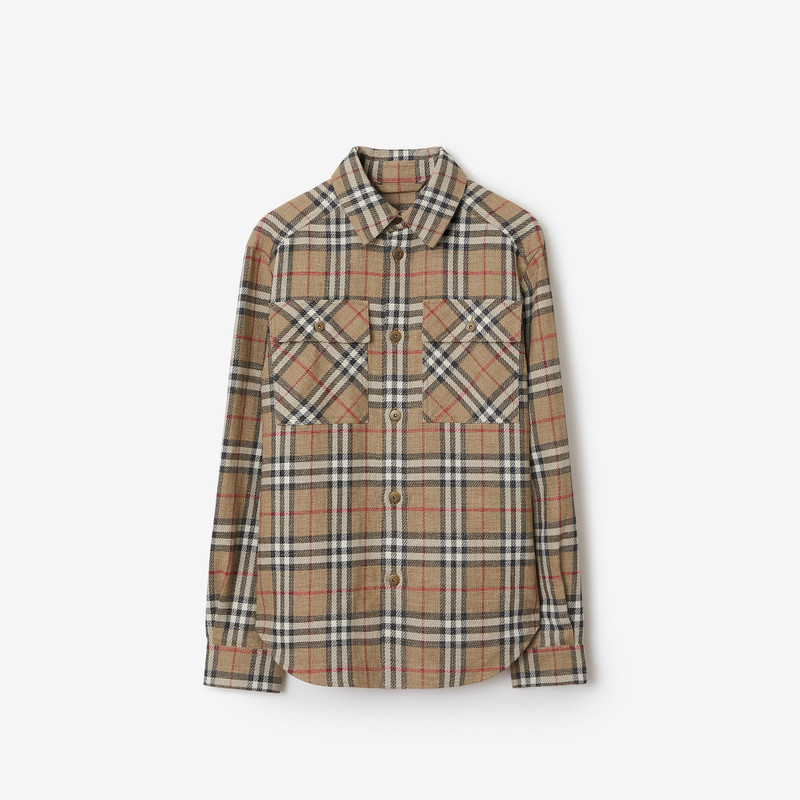 Oversized Fit Check Cotton Linen Shirt - 1