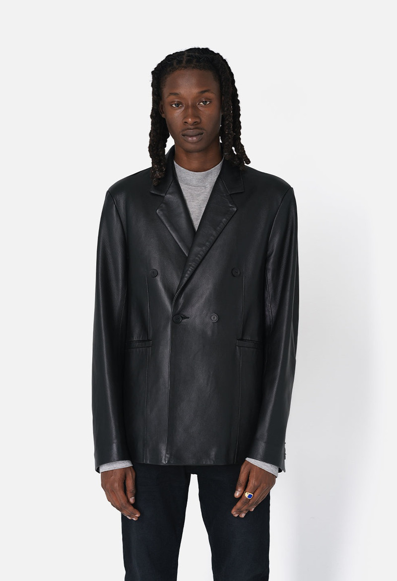 LEATHER DOUBLE BREASTED BLAZER 6