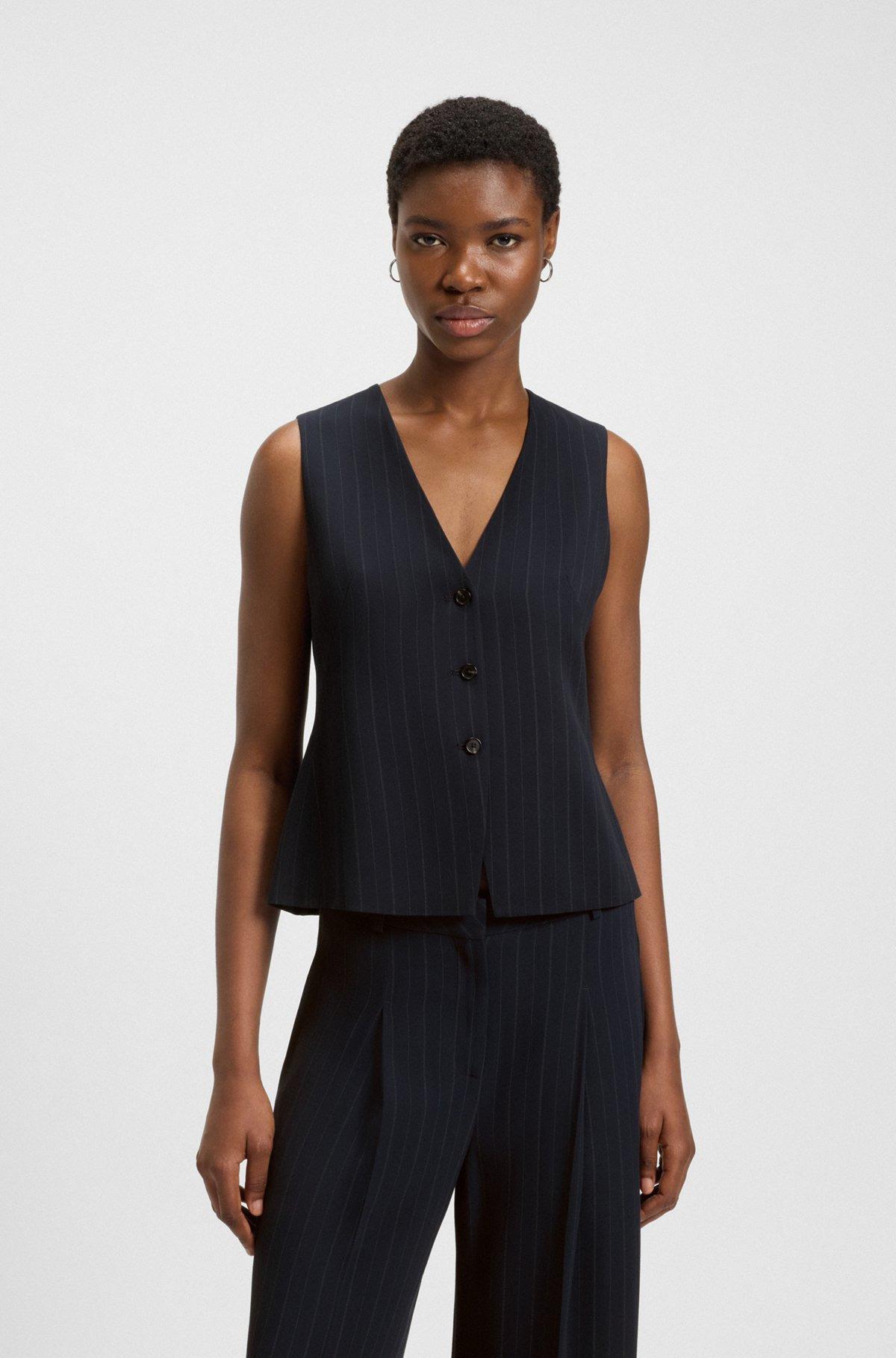 SINGLE-BREASTED PINSTRIPE WAISTCOAT - 2