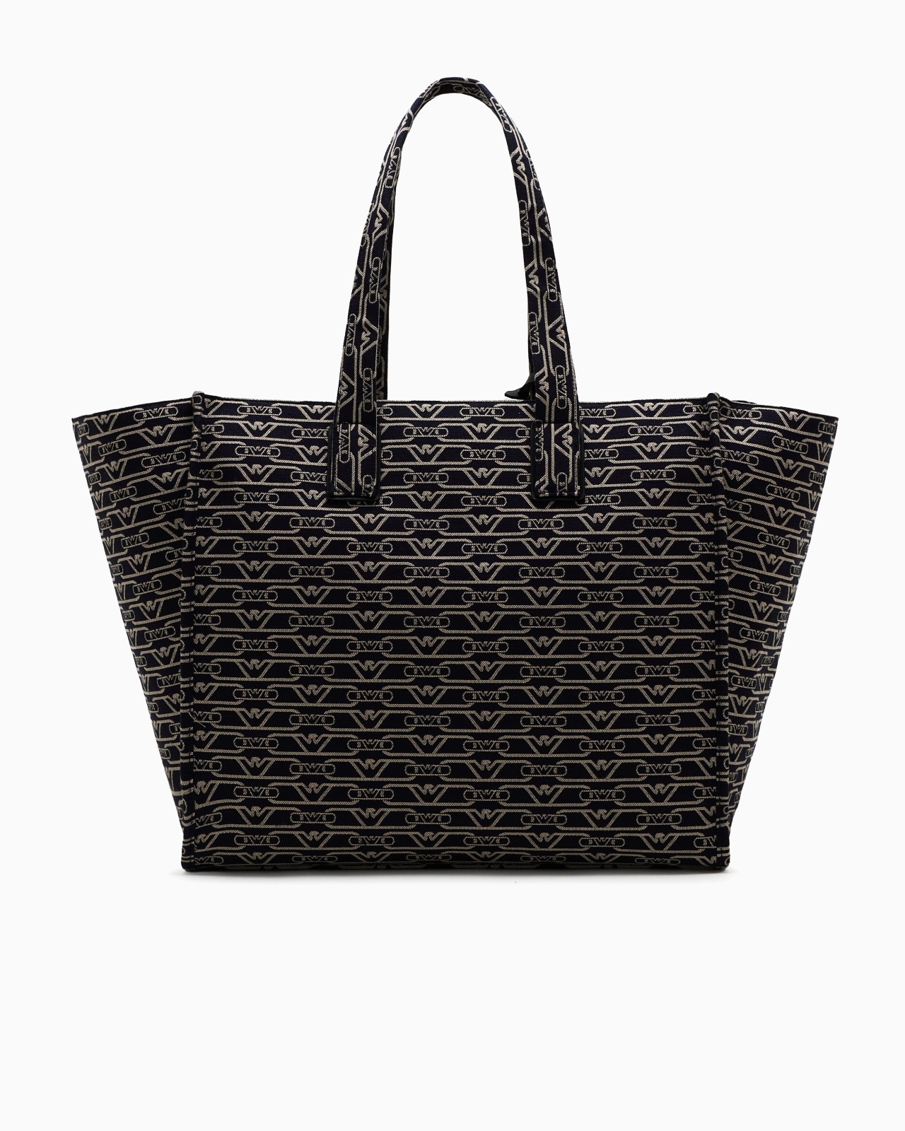 LARGE SHOPPER BAG IN JACQUARD CANVAS WITH ALL-OVER MONOGRAM - 3