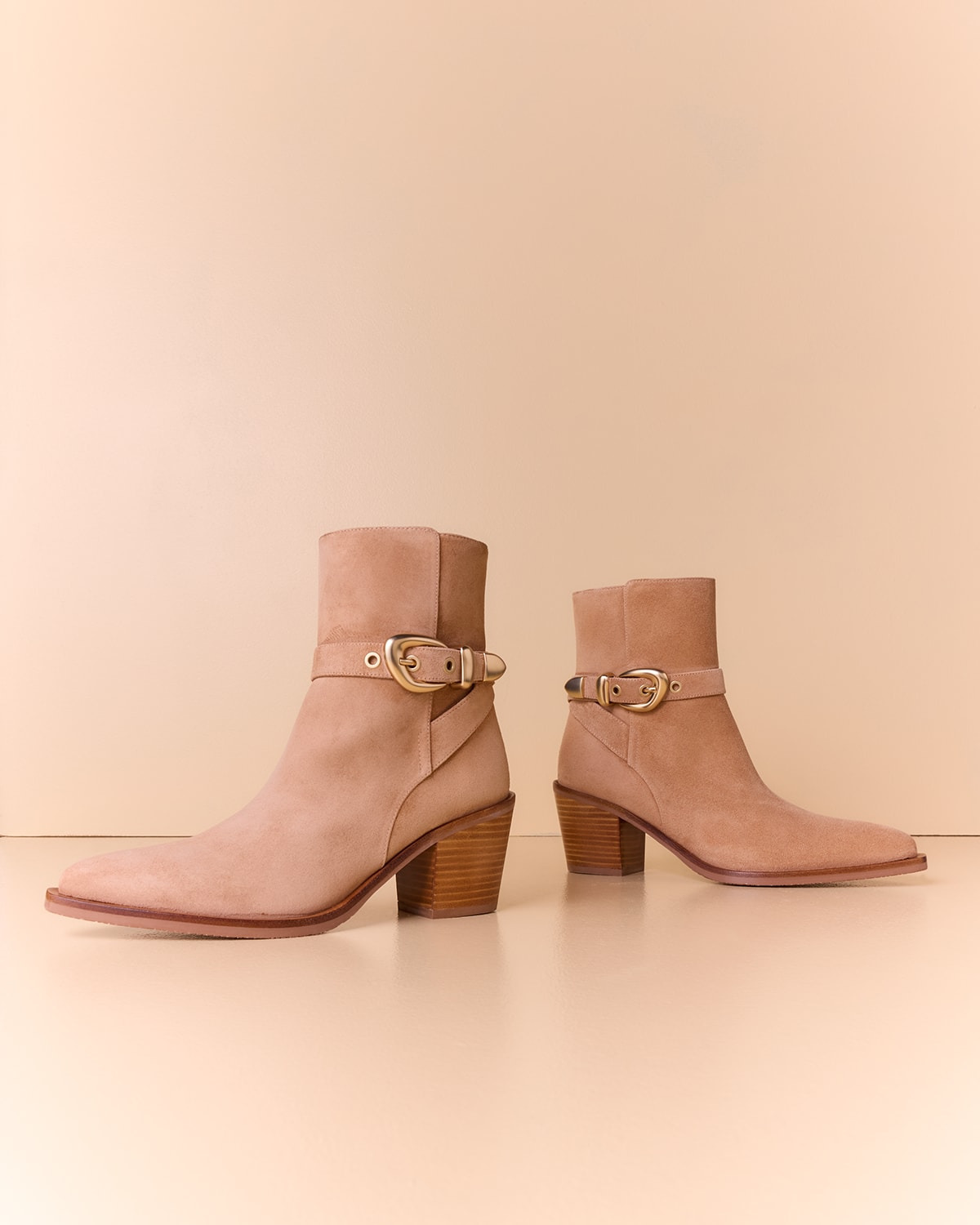 Maven Suede Buckle Western Booties - 6