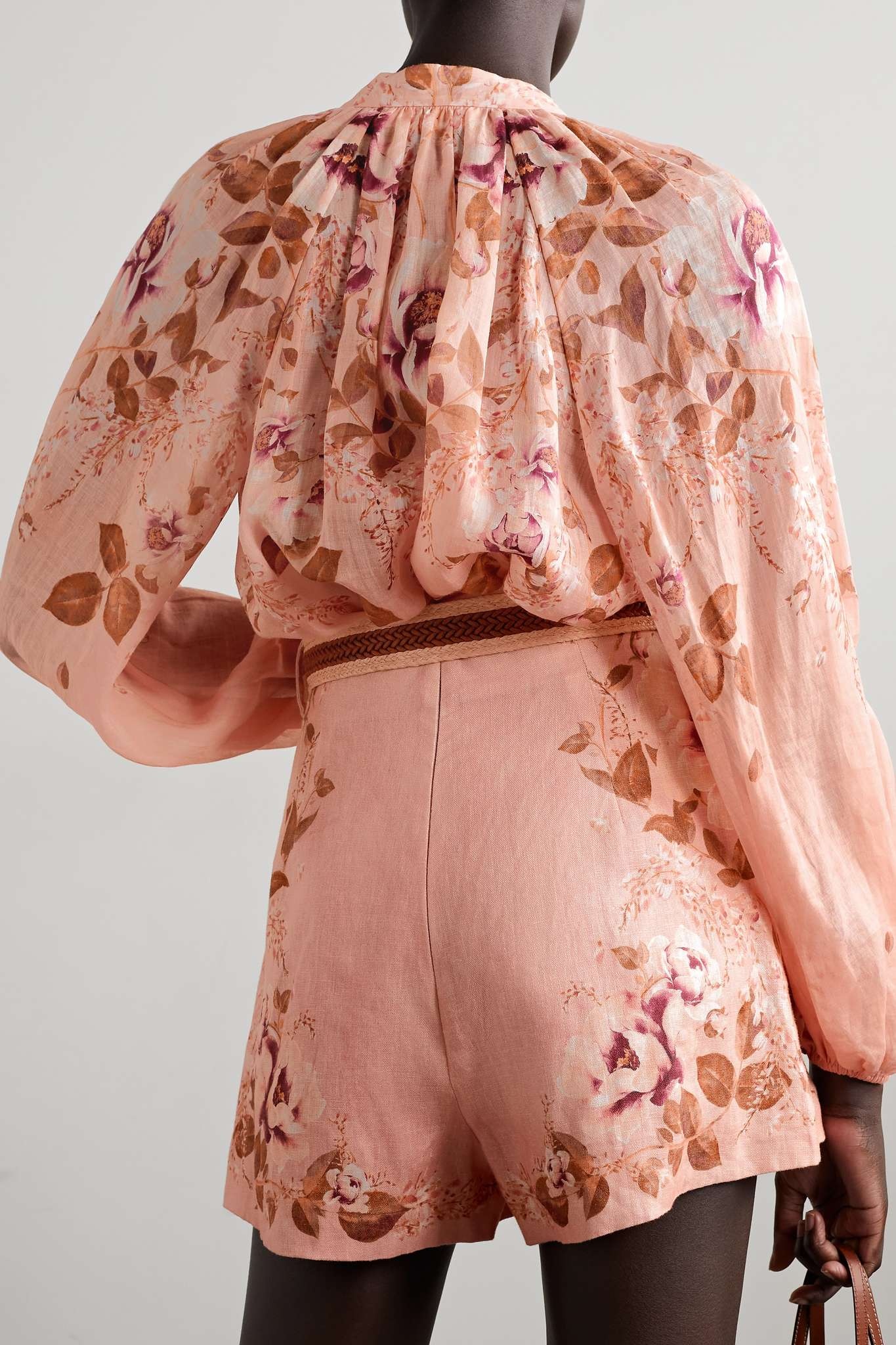 Rosa tasseled floral-print ramie blouse - 3