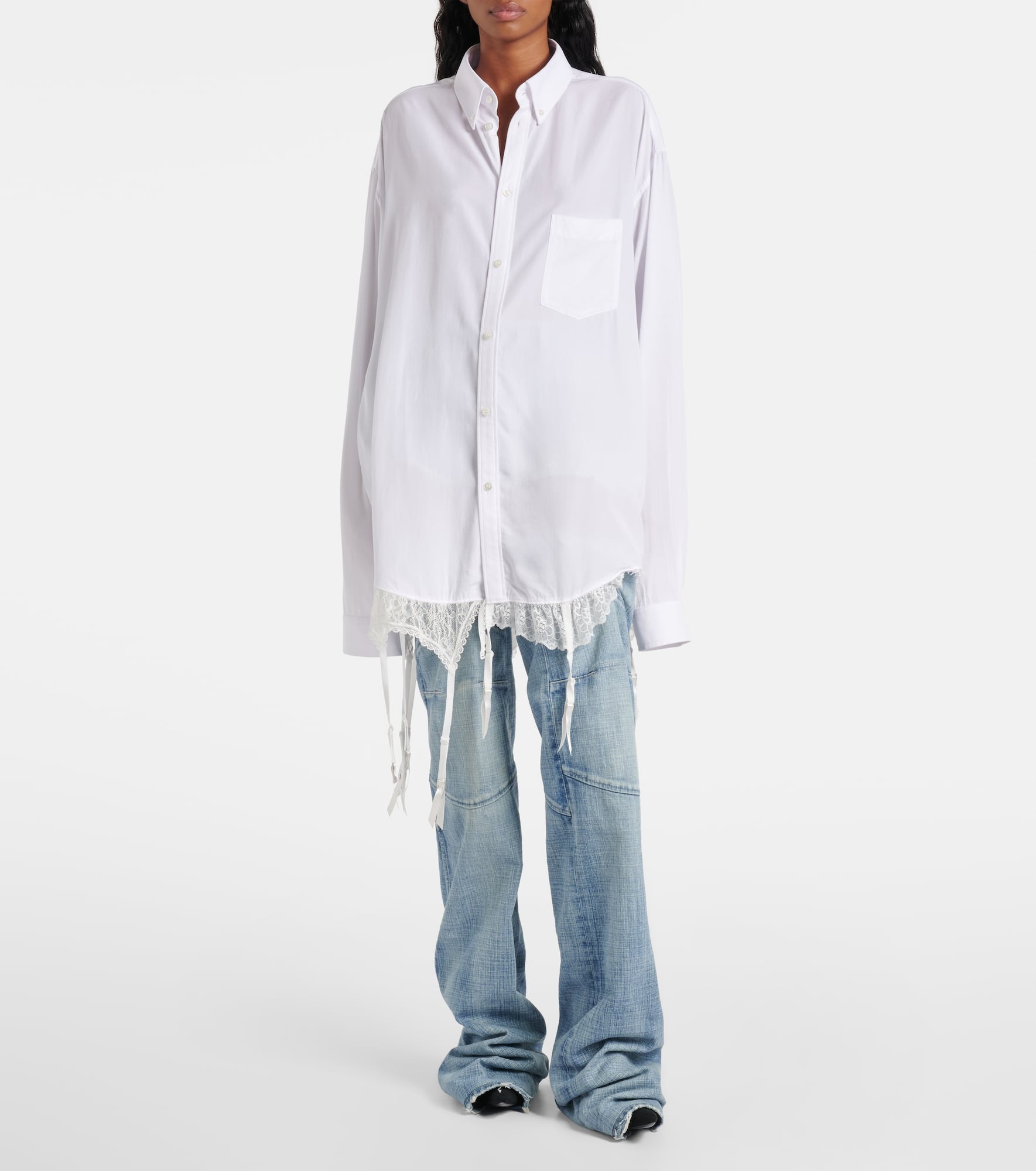 Lace-trimmed shirt - 2