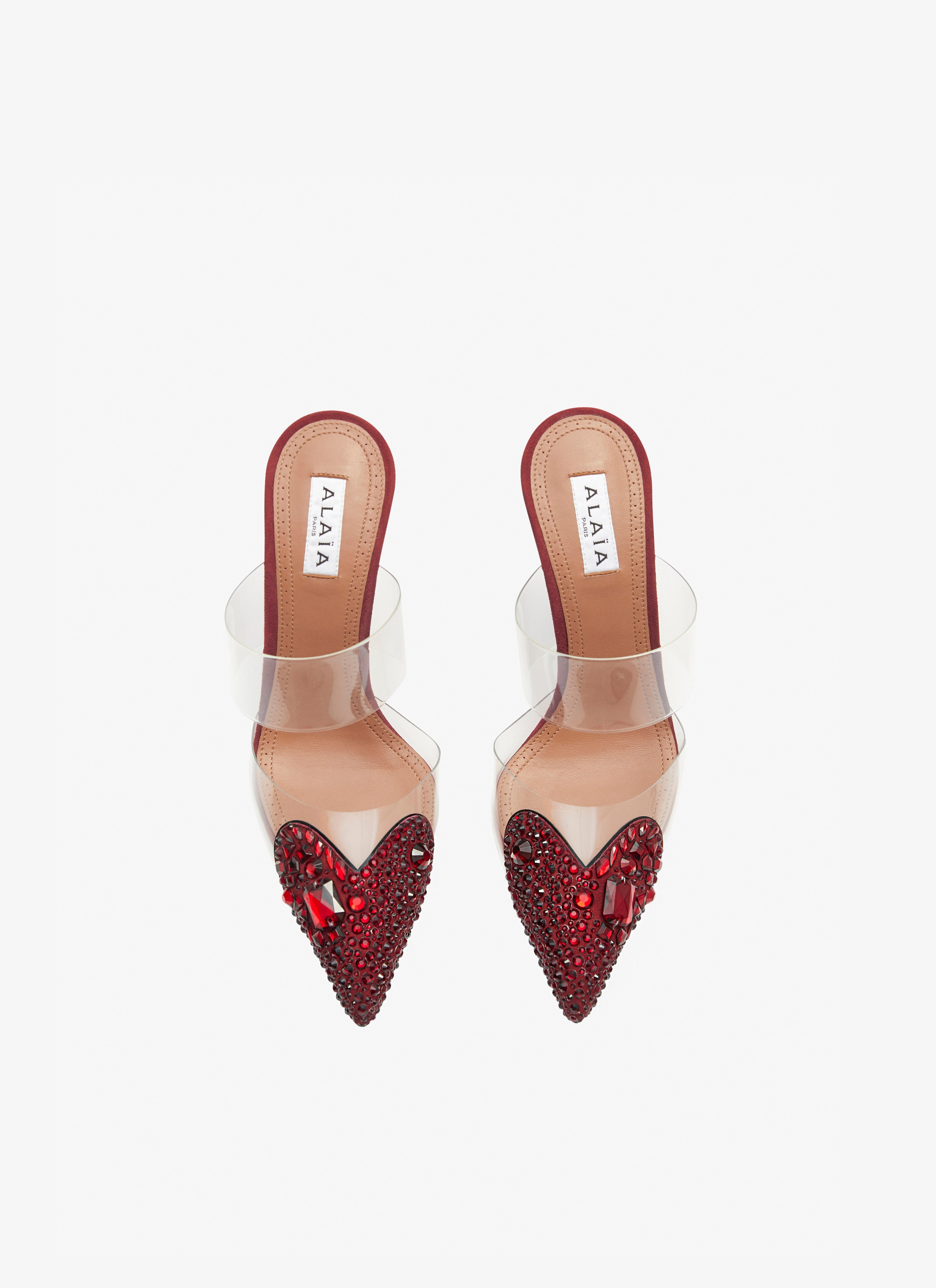 HEART MULES IN SUEDE GOATSKIN WITH CRYSTALS - 2