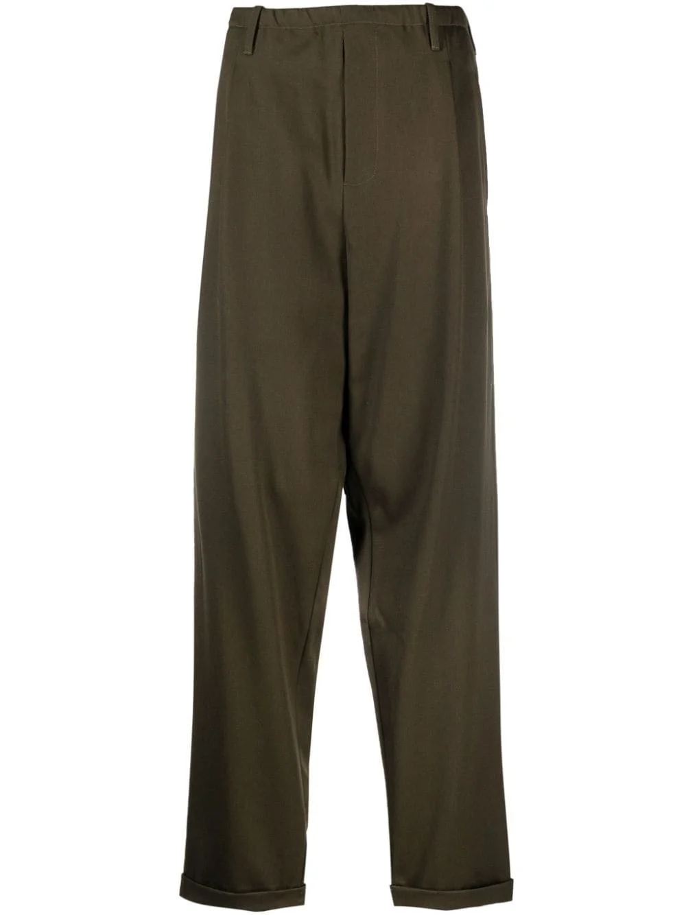 drop-crotch virgin-wool trousers - 1