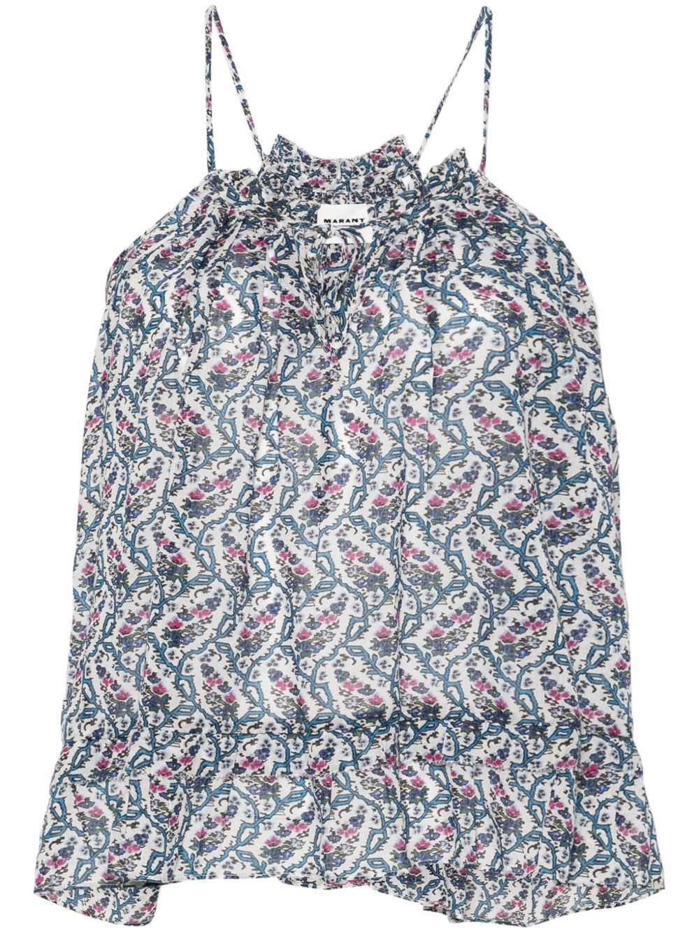 Fabino floral-print sleeveless blouse - 1