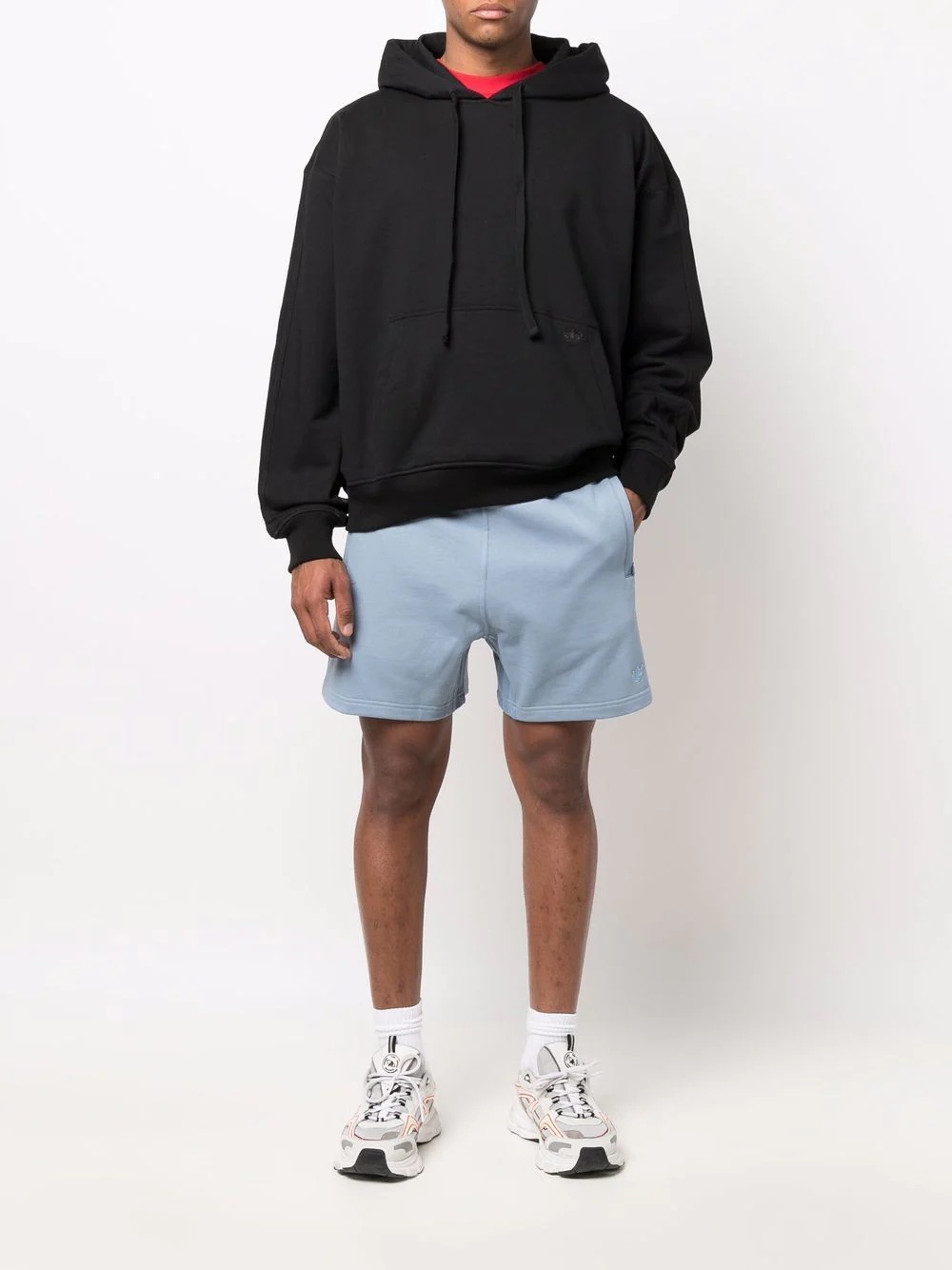 logo-patch cotton track shorts - 2