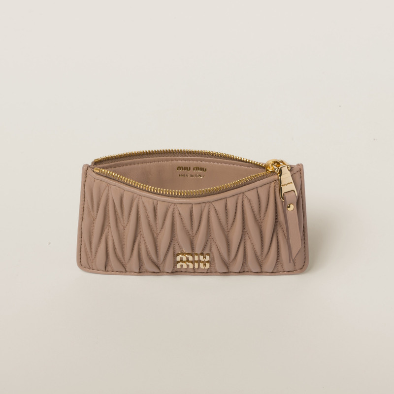 Miu Miu Matelassé nappa leather envelope wallet outlook