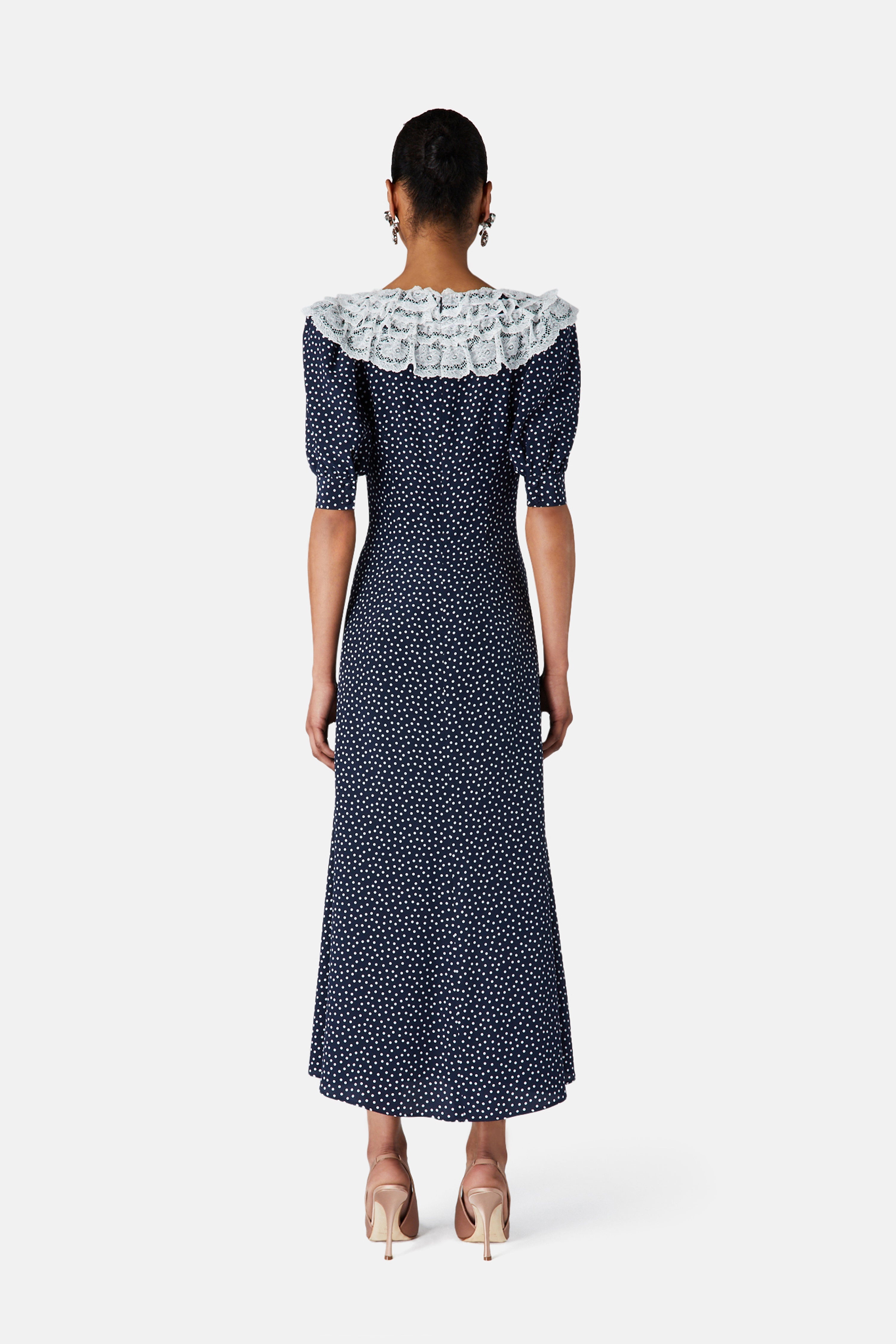 POLKA DOT DRESS WITH LACE - 4