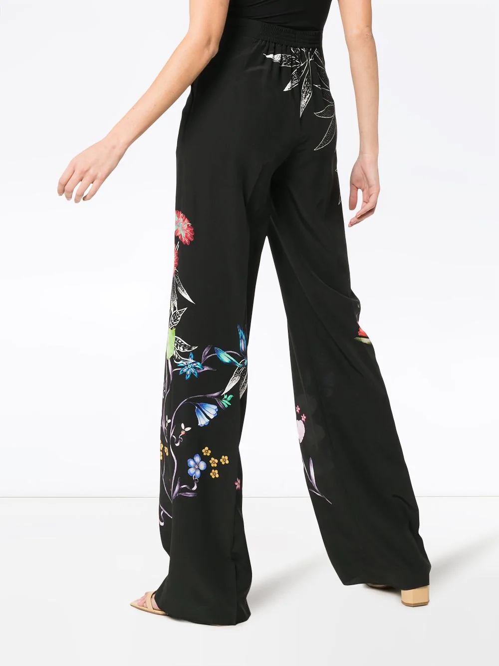 wide leg floral print trousers - 4