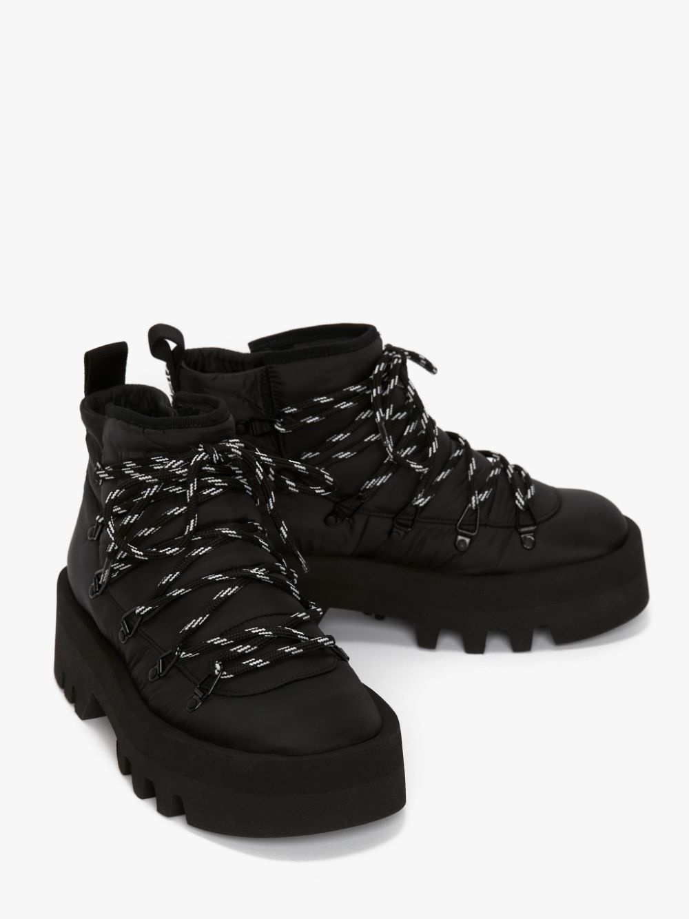 FABRIC PADDED LACE UP BOOTS - 2