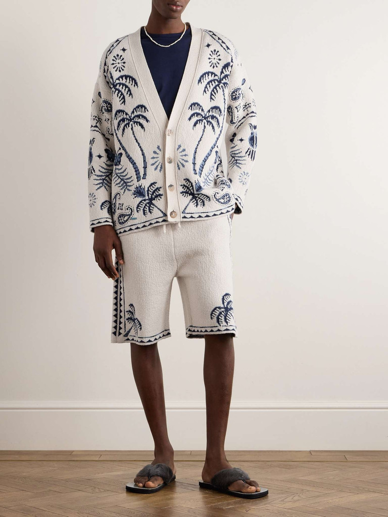 Alanui Jacquard-Knit Cotton and Linen-Blend Cardigan outlook