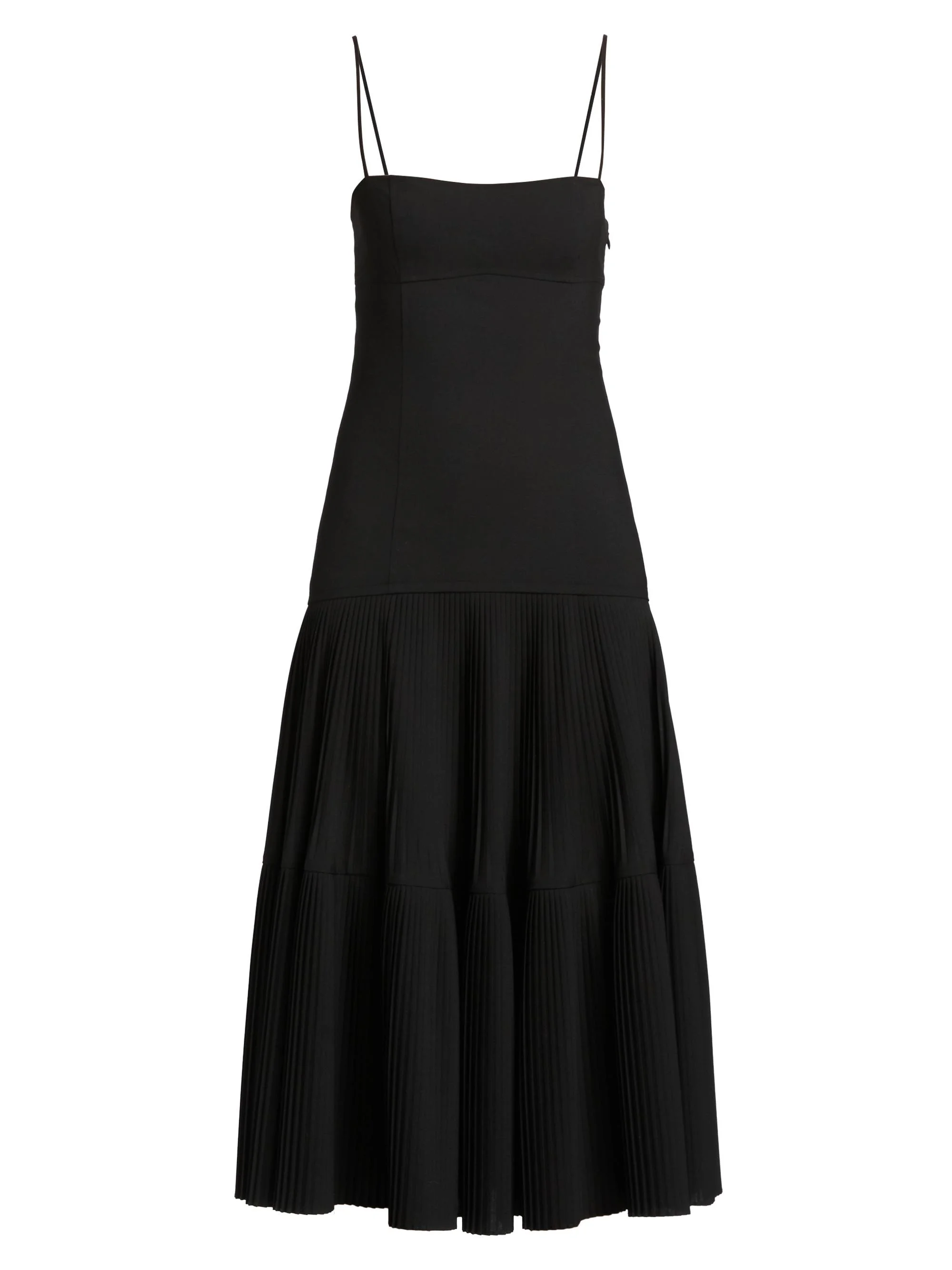 Women's Matilda Pleated Wool-Blend Midi-Dress - Noir - 1