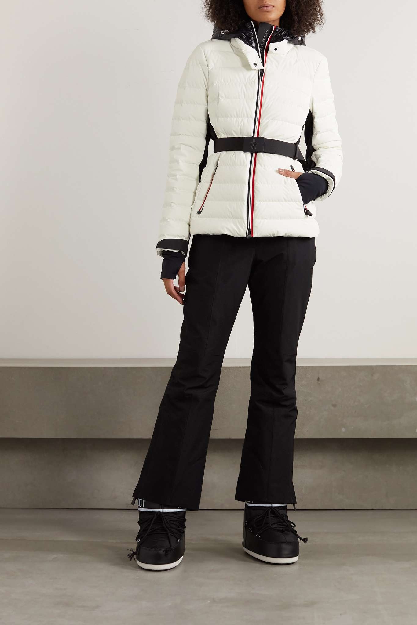 Bruche belted two-tone quilted down ski jacket - 2