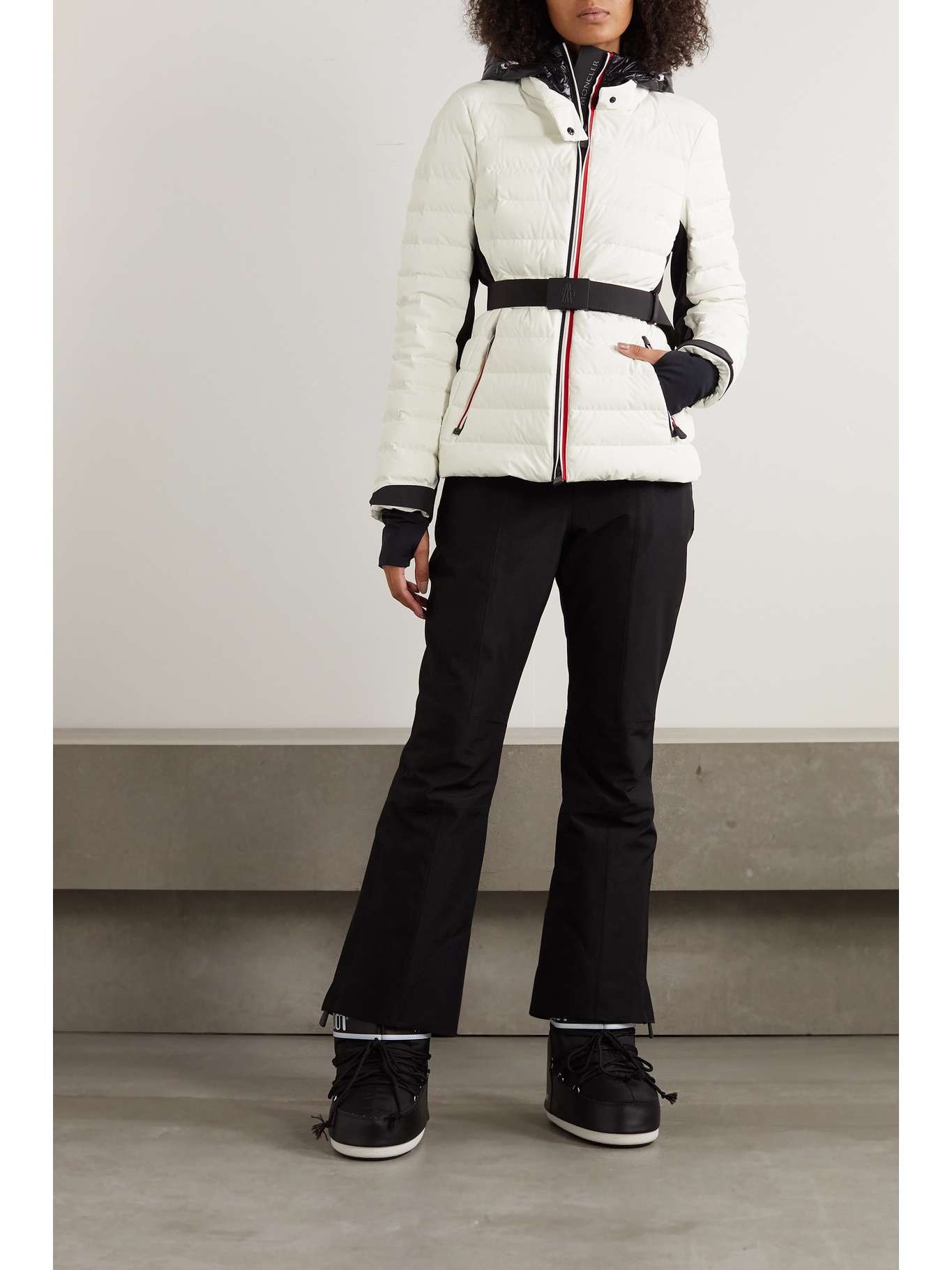 Bruche belted two-tone quilted down ski jacket - 2