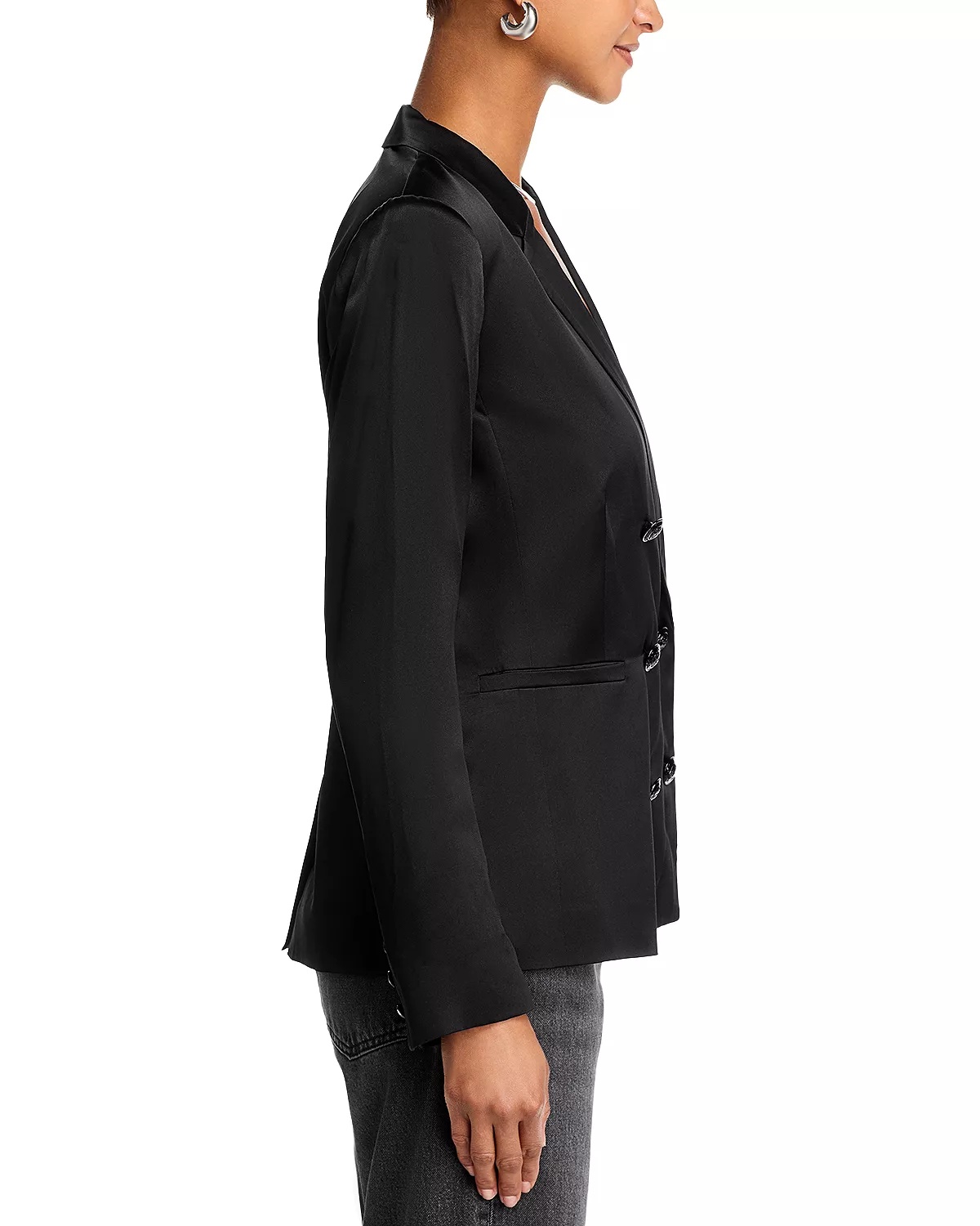 Colin Silk Double Breasted Blazer - 4