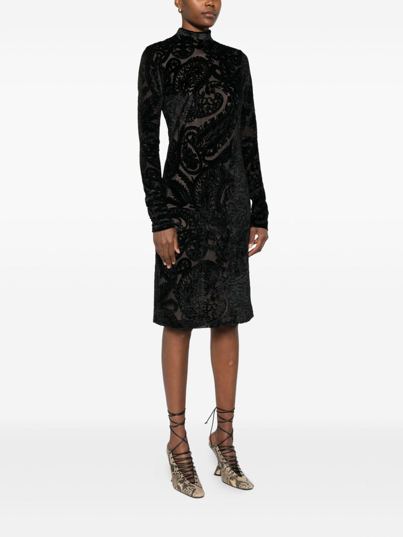 paisley-pattern velvet dress 3