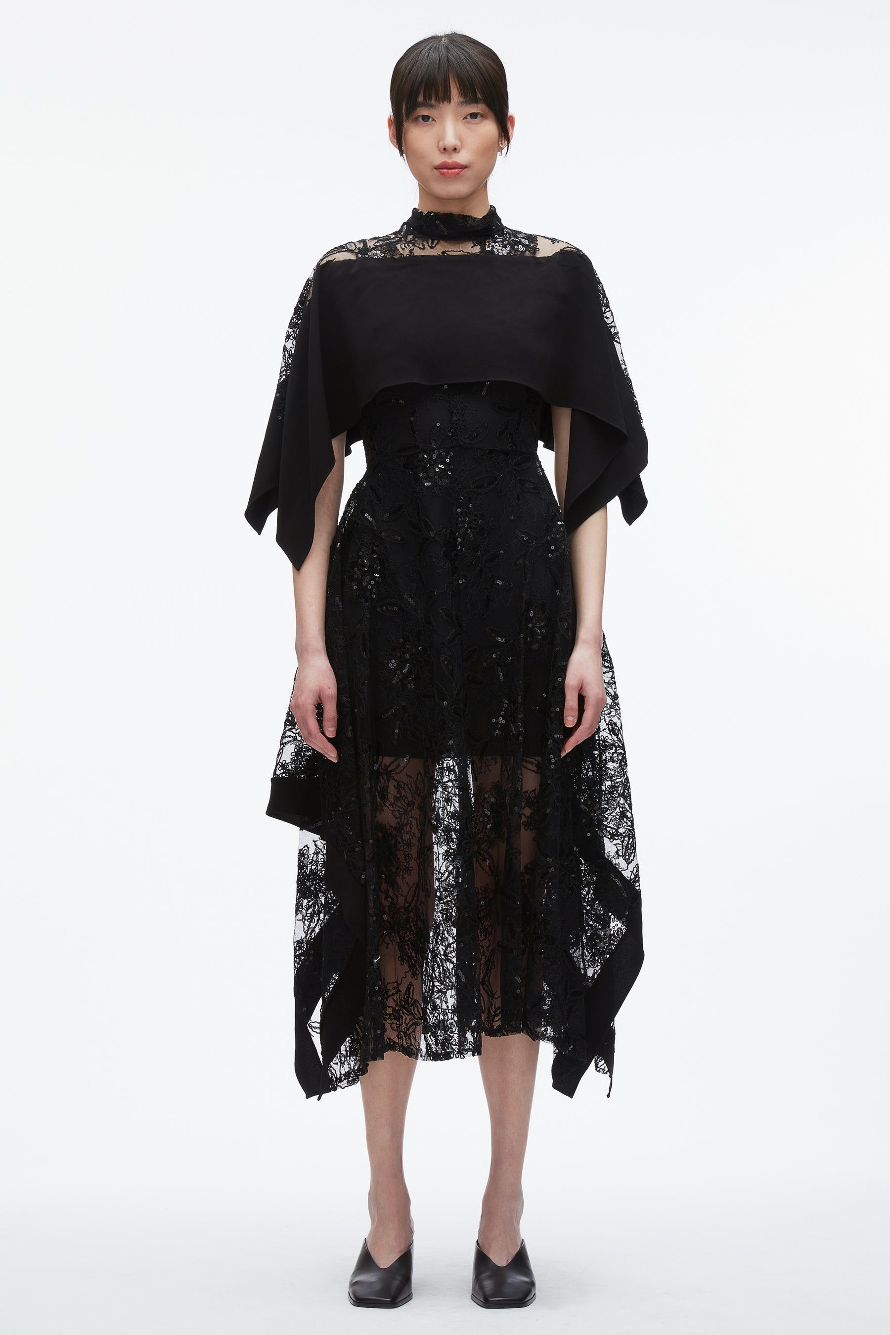 Sequin Lace Flounce Maxi Dress - 2