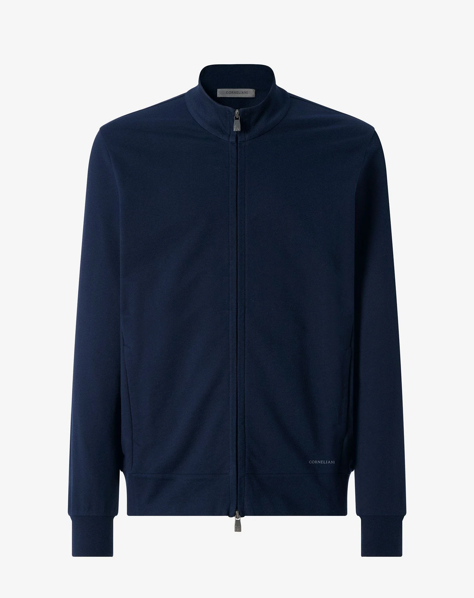 Beige full-zip light cotton sweatshirt - 1