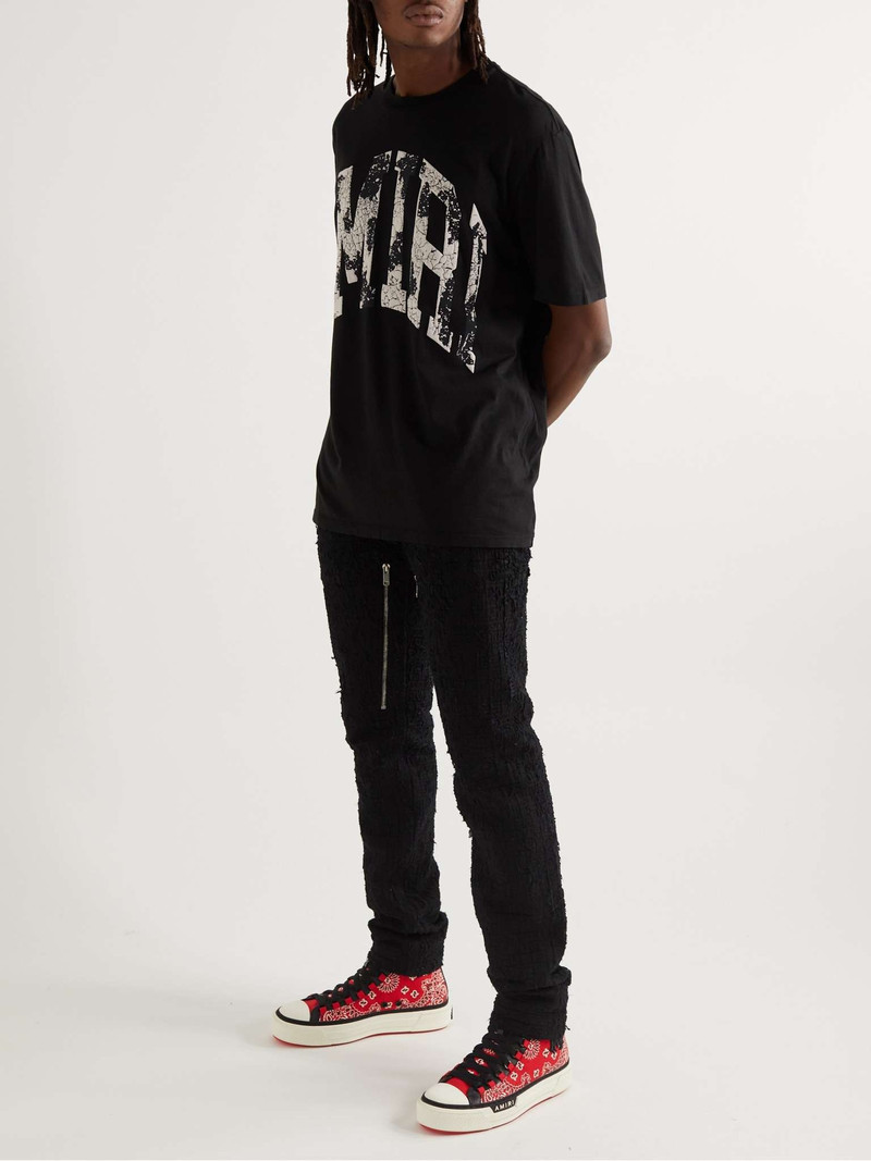 Leather-Trimmed Paisley-Print Canvas High-Top Sneakers 2
