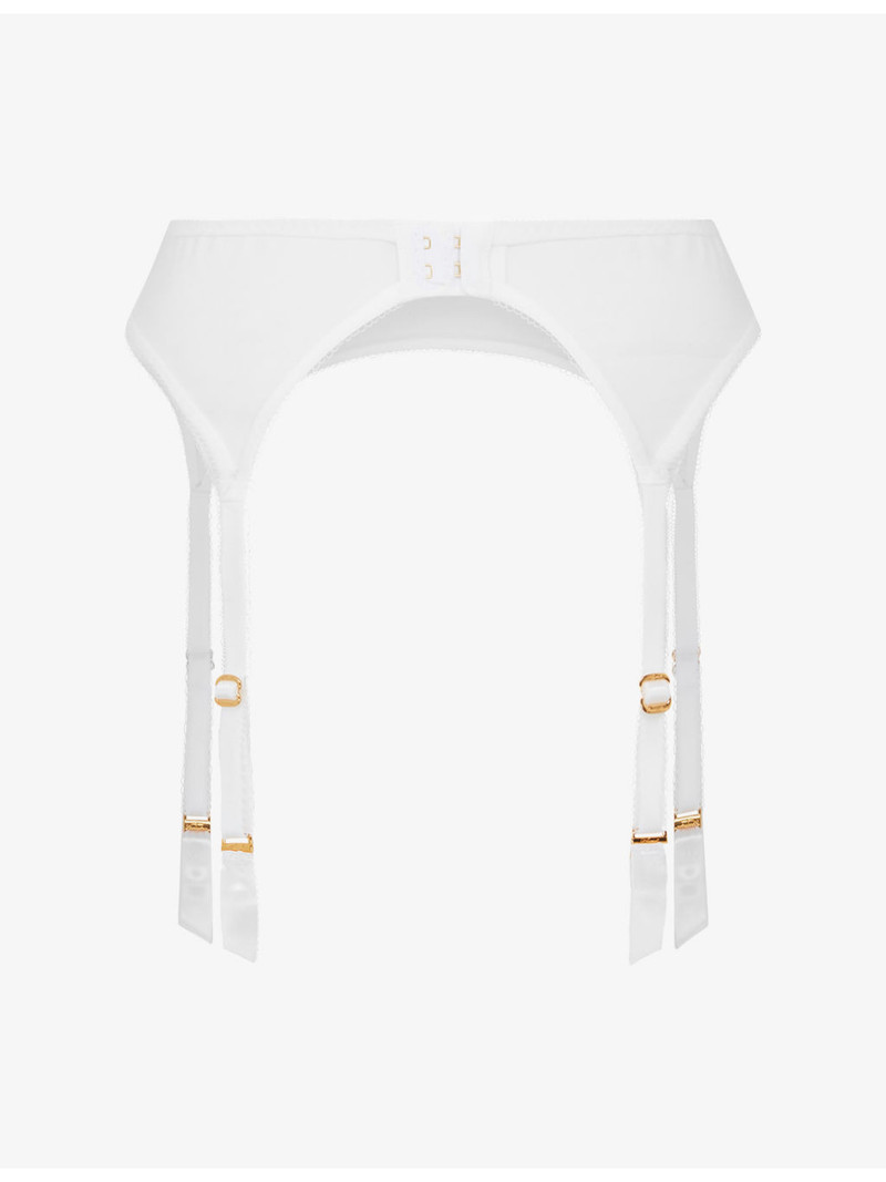 Agent Provocateur Perri Cherry-Embroidered Sheer-Tulle Suspenders outlook