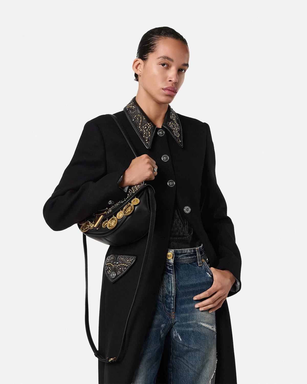 Studded Coin Virtus Shoulder Bag - 3