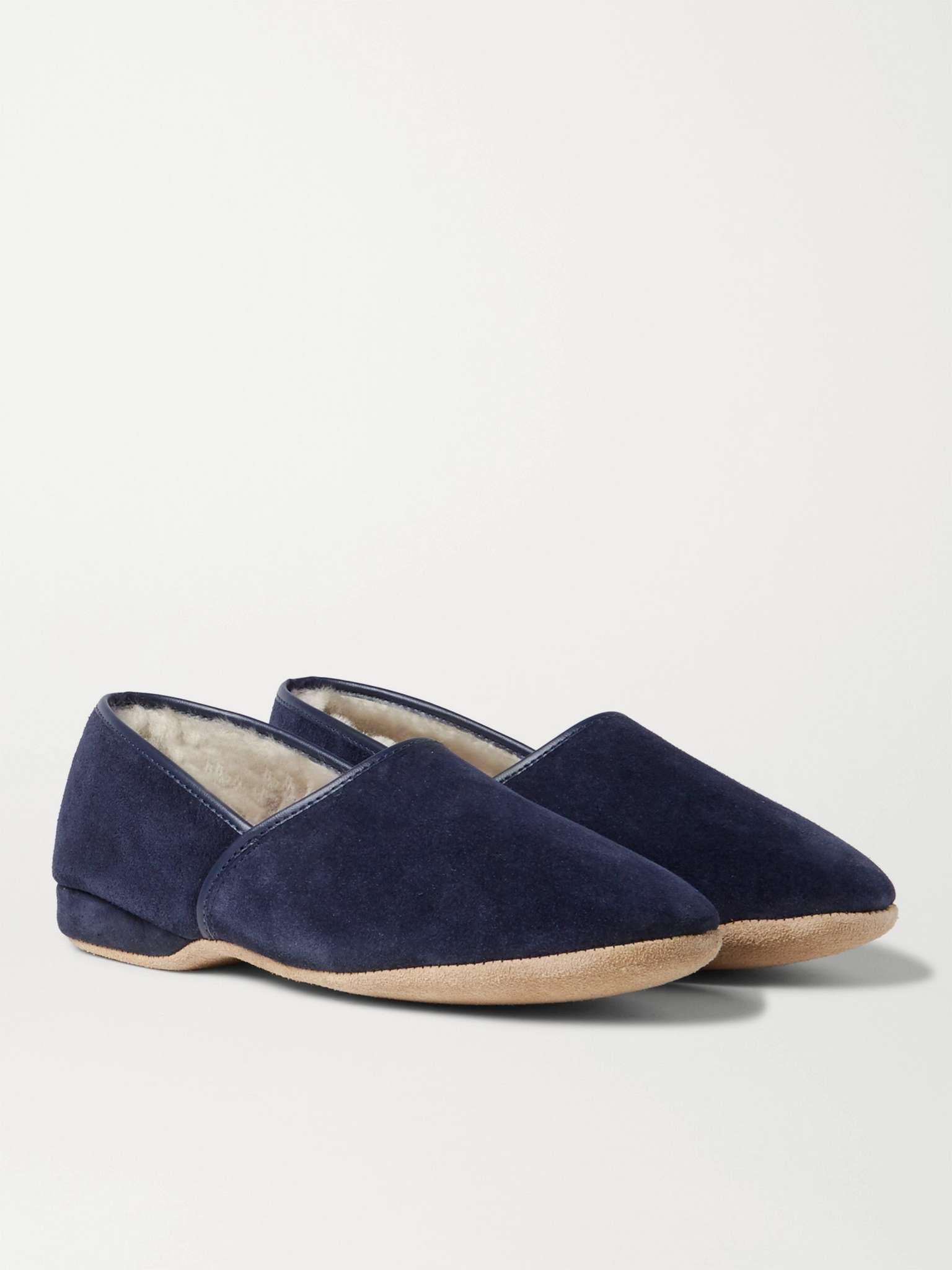 Crawford Shearling-Lined Suede Slippers - 4