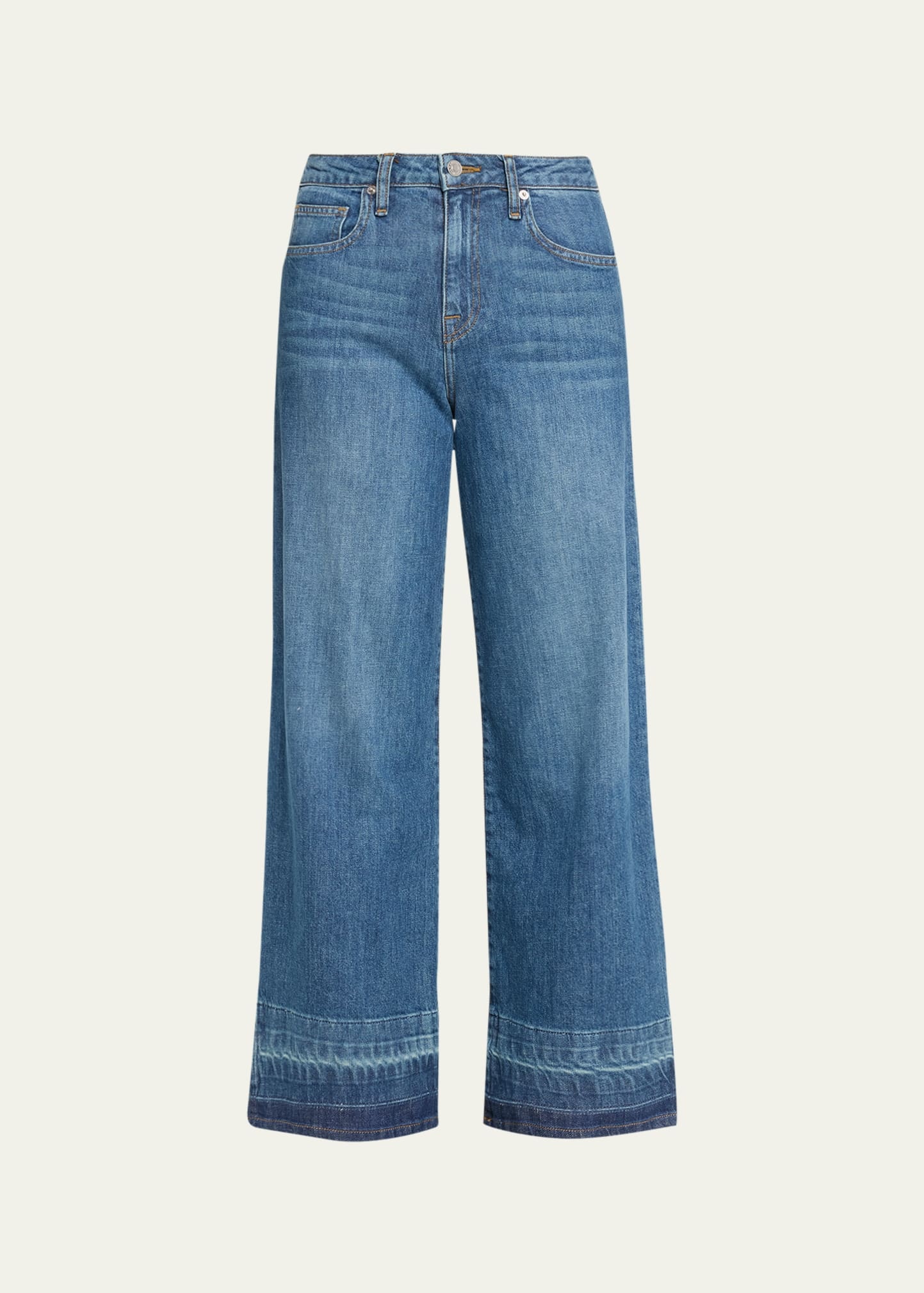 Jude Mid-Rise Cropped Wide-Leg Denim Jeans - 1