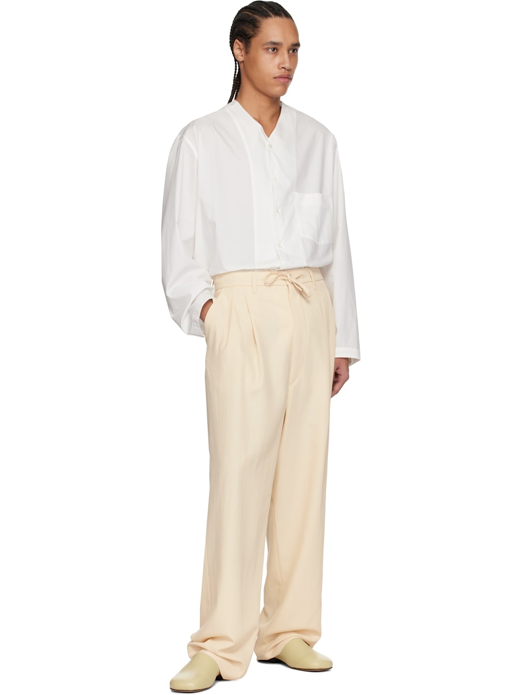 White V Neck Shirt - 5